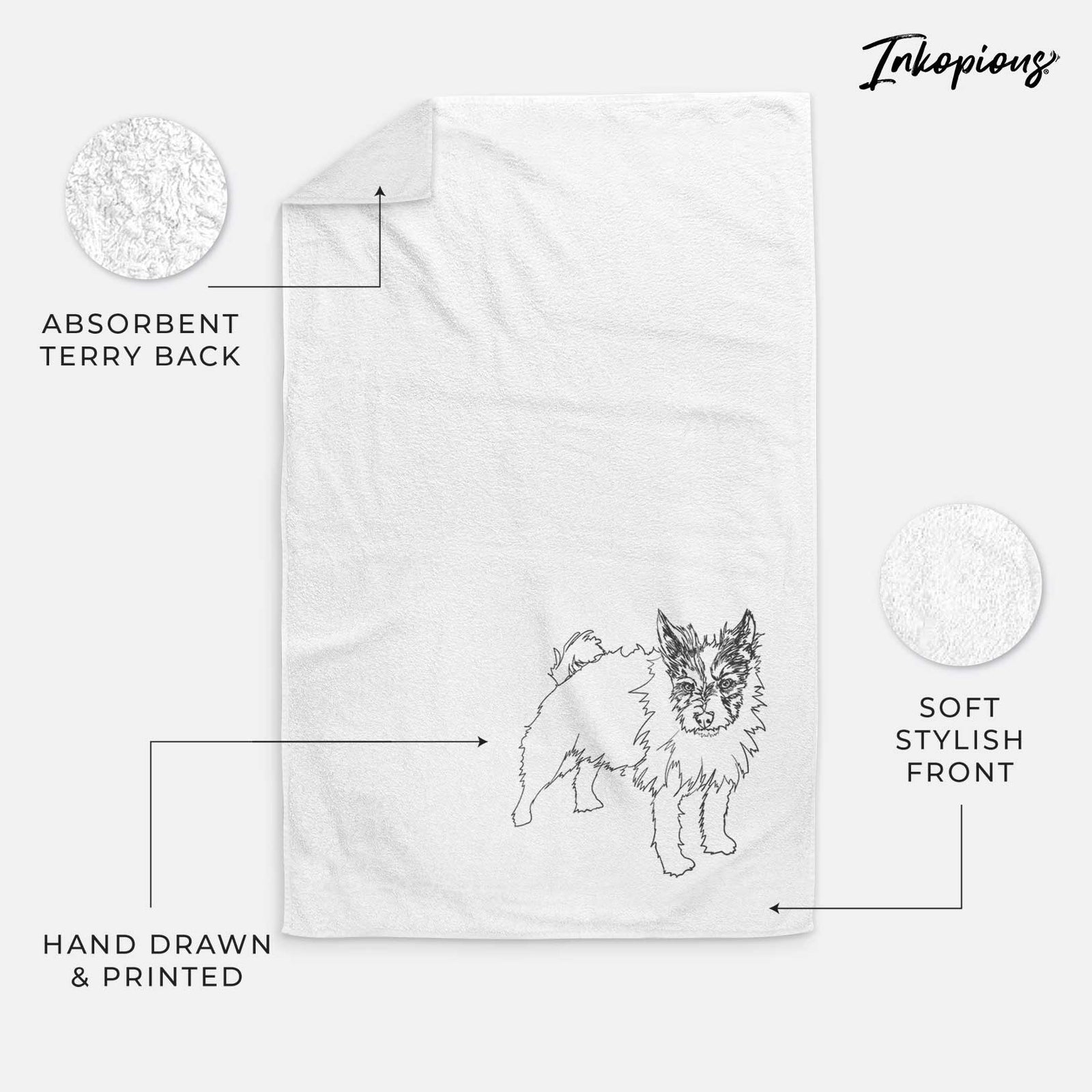 Doodled Harry the Jack Russell Terrier Decorative Hand Towel