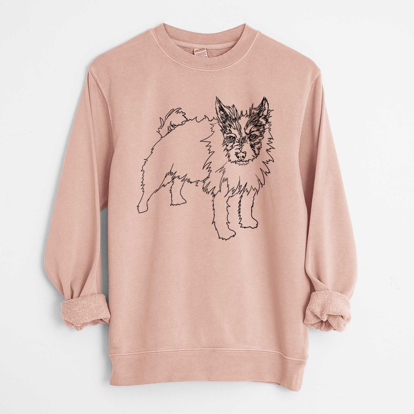 Doodled Harry the Jack Russell Terrier - Unisex Pigment Dyed Crew Sweatshirt