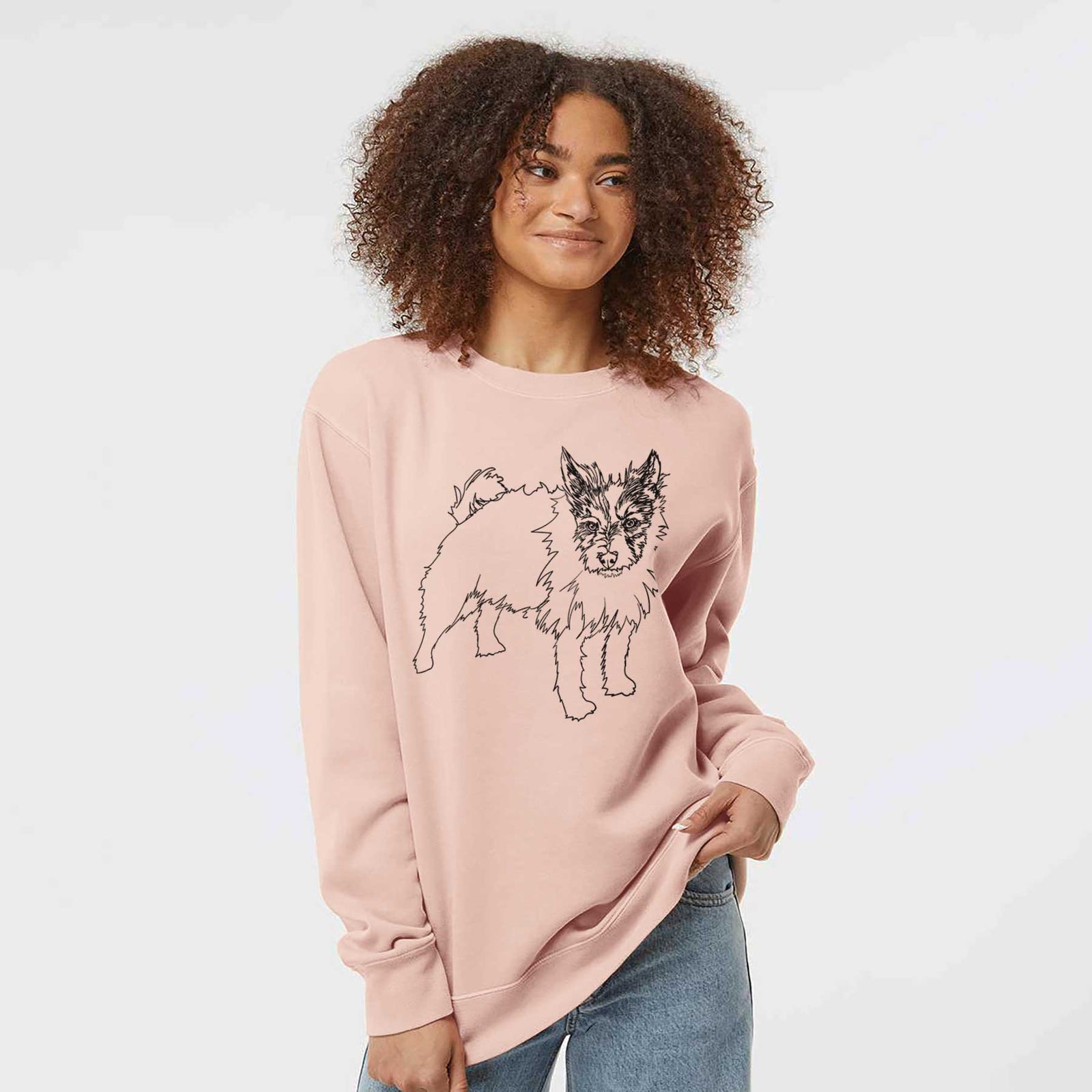 Doodled Harry the Jack Russell Terrier - Unisex Pigment Dyed Crew Sweatshirt