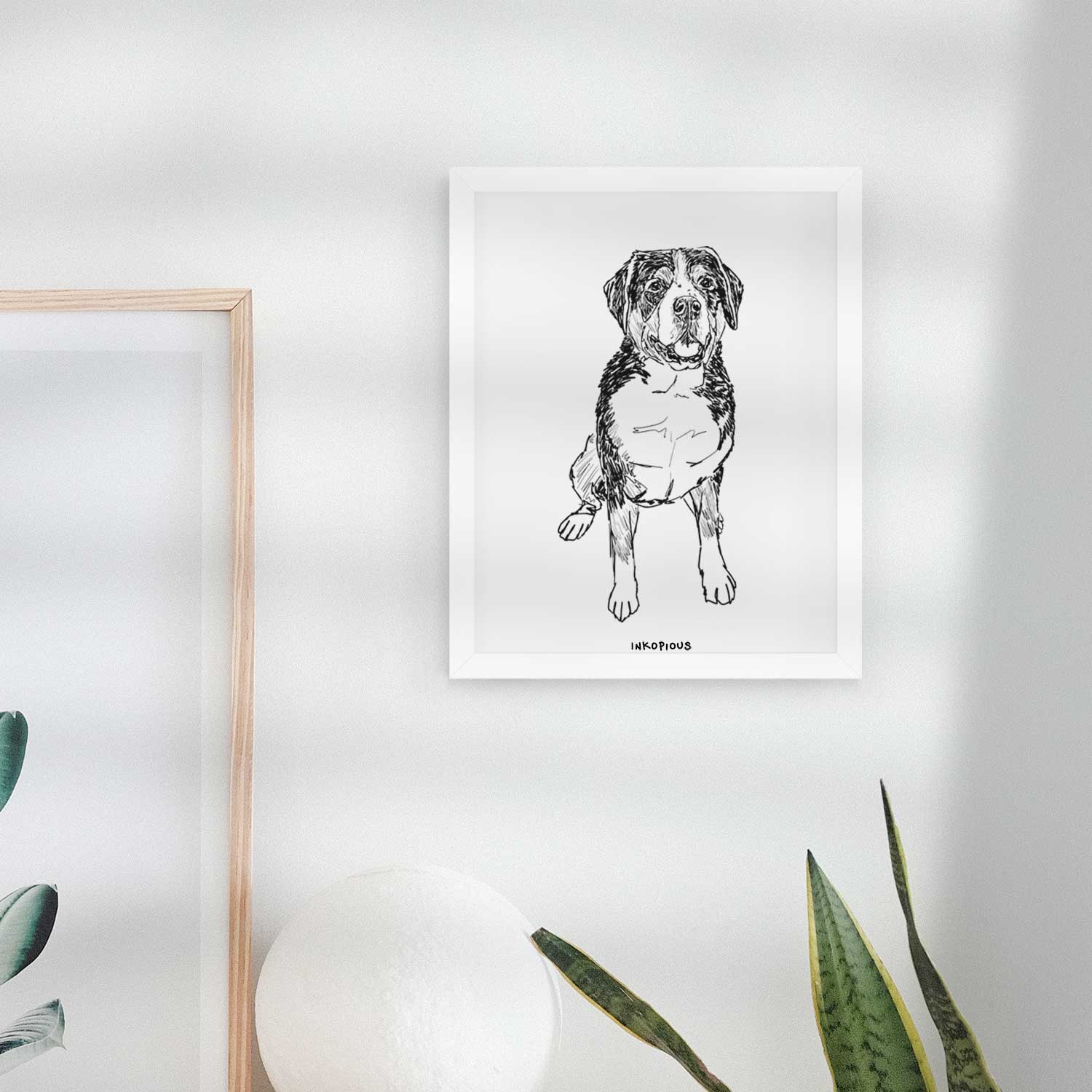 Doodled Harvey the Greater Swiss Mountain Dog Art Print