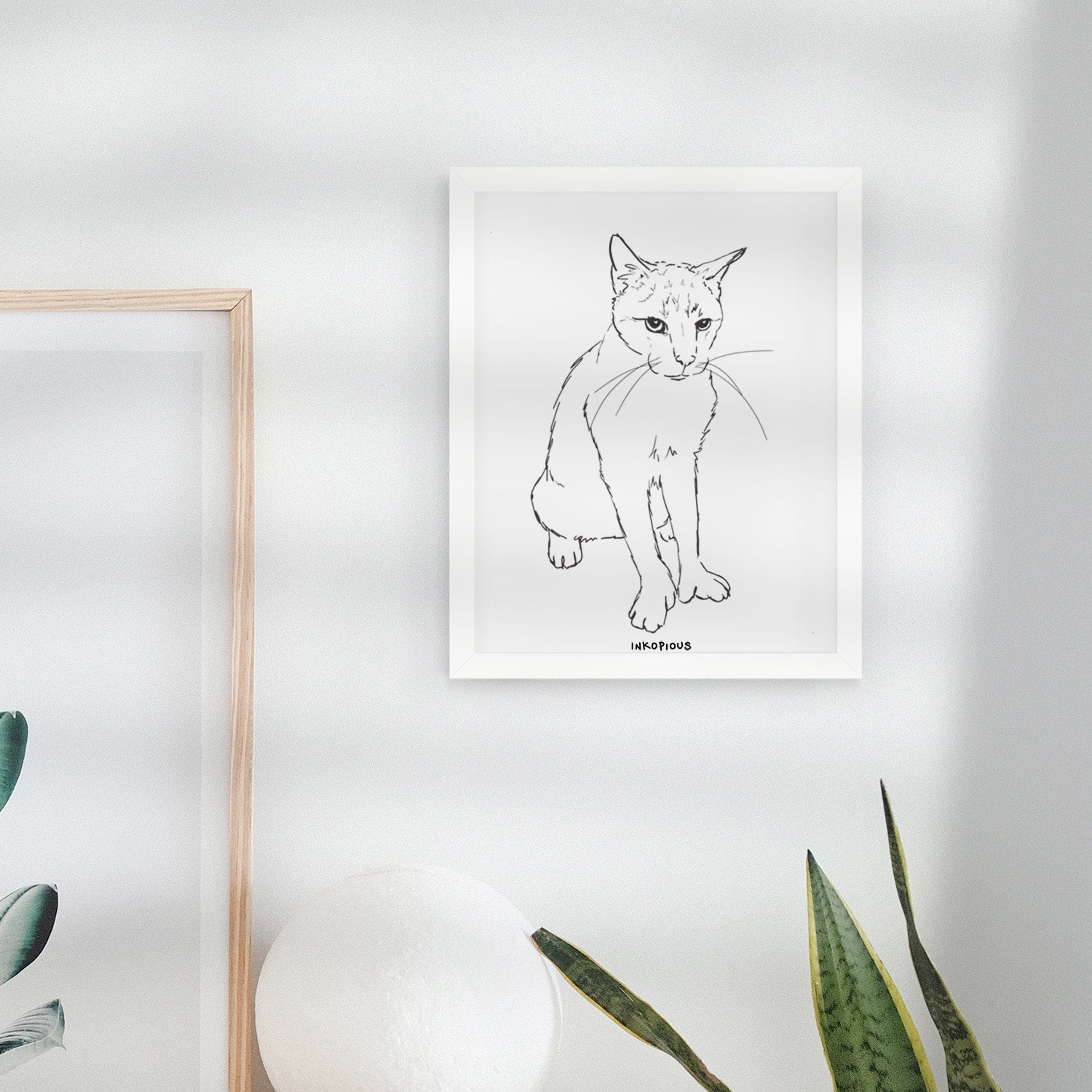Doodled Henry the Cat Art Print