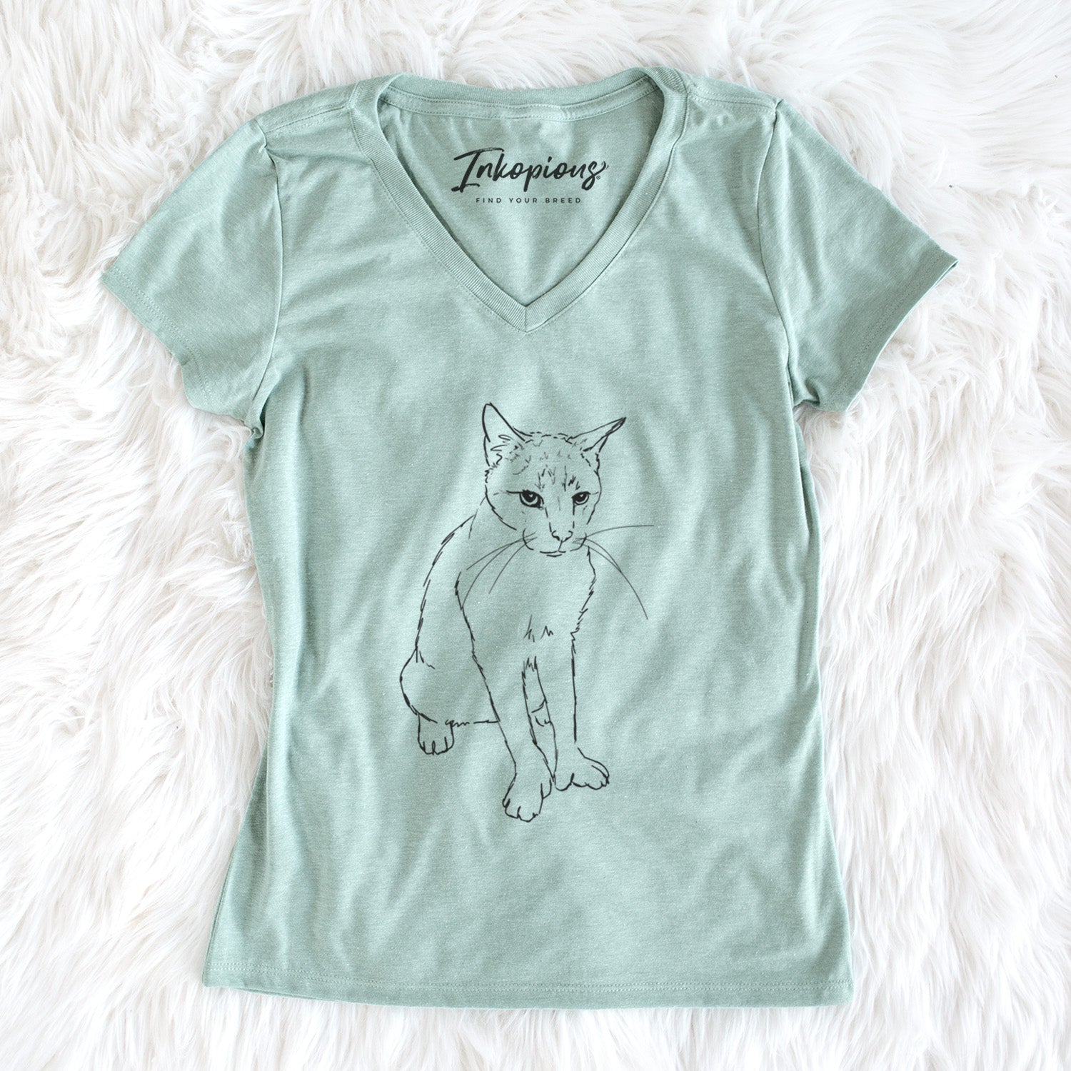 Doodled Henry the Cat - Women's Perfect V-neck Shirt