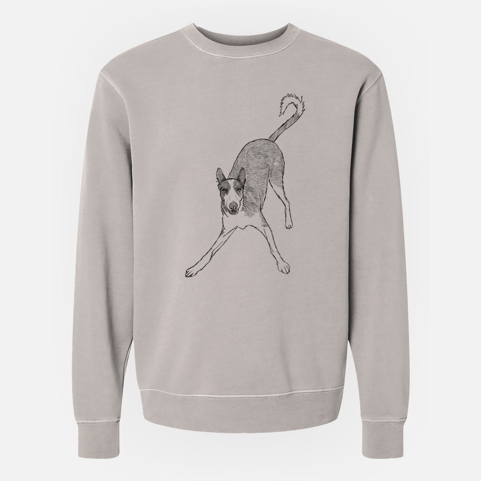 Doodled Hunee the Ibizan Sighthound - Unisex Pigment Dyed Crew Sweatshirt