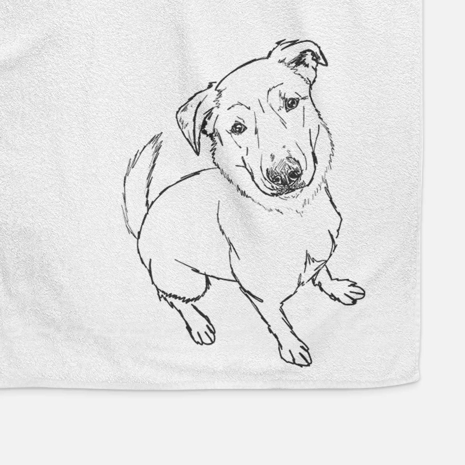 Doodled Ike the Lab Mix Decorative Hand Towel