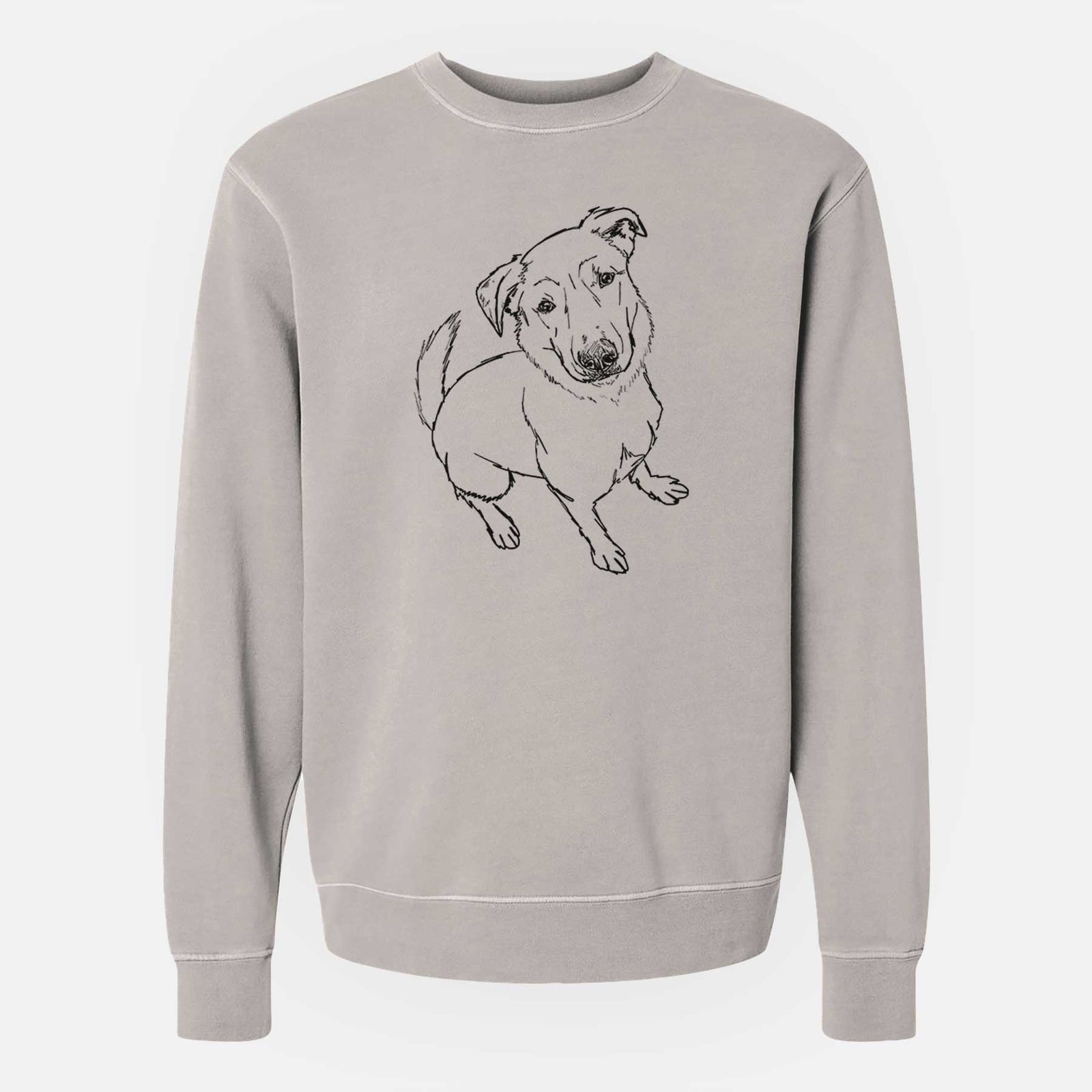 Doodled Ike the Lab Mix - Unisex Pigment Dyed Crew Sweatshirt