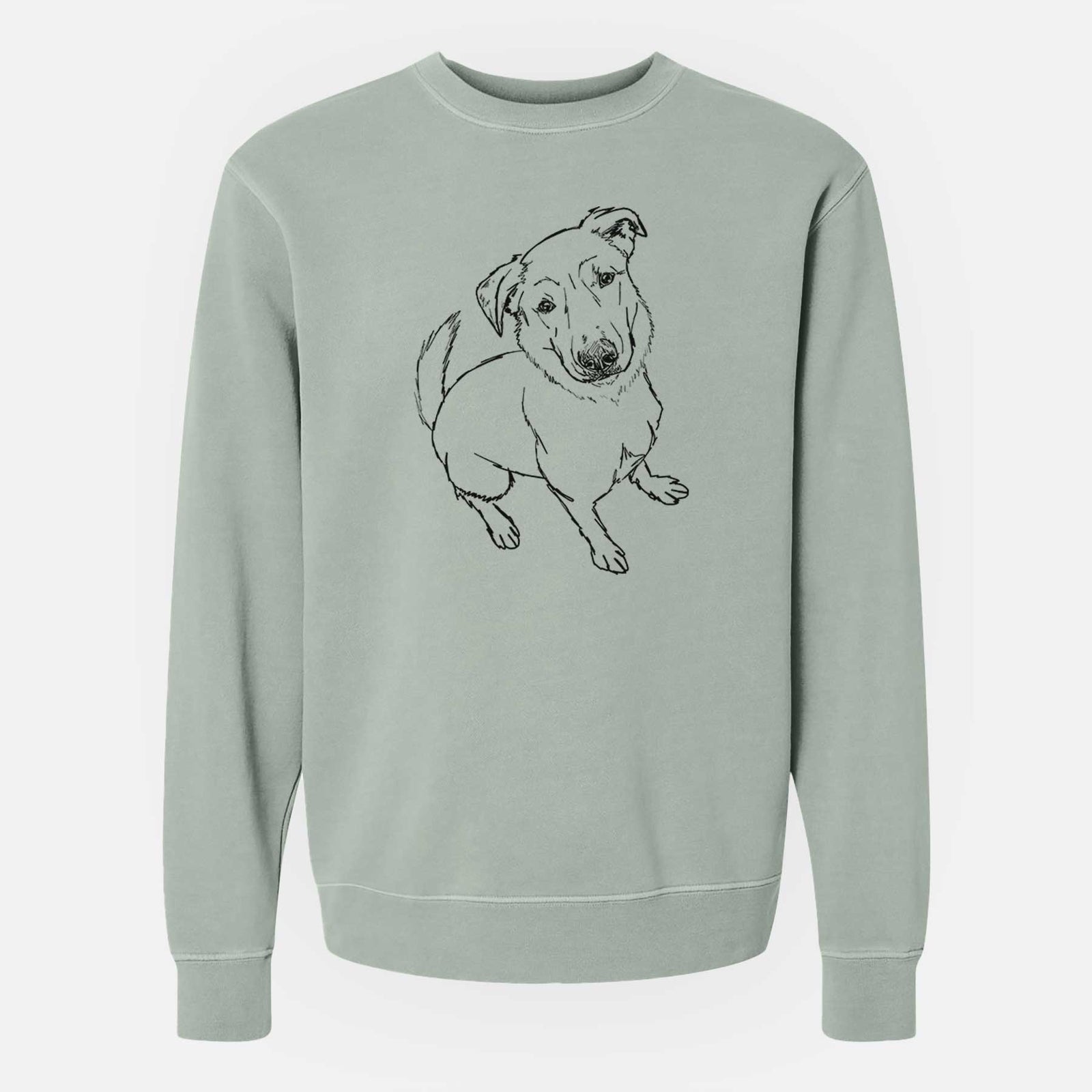 Doodled Ike the Lab Mix - Unisex Pigment Dyed Crew Sweatshirt