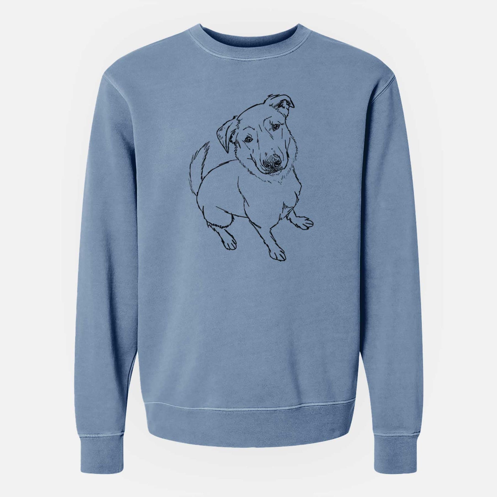Doodled Ike the Lab Mix - Unisex Pigment Dyed Crew Sweatshirt