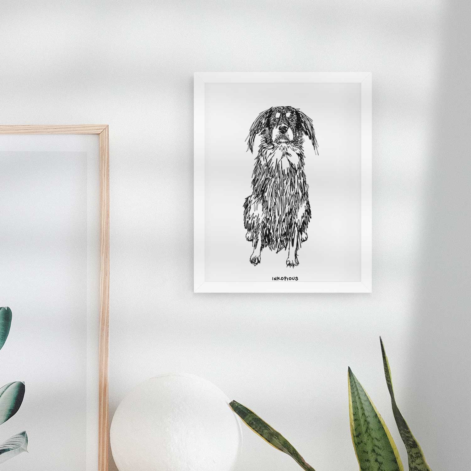 Doodled Indy the Mixed Breed Art Print