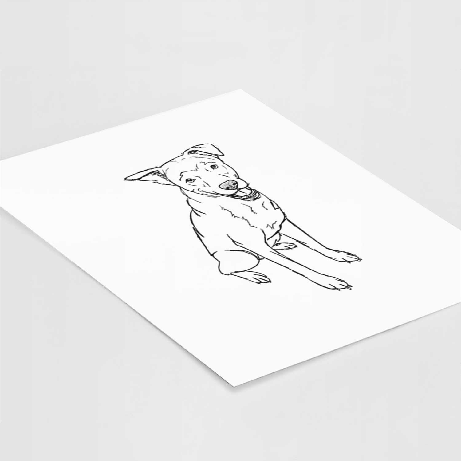 Doodled Indy the Mixed Breed Art Print