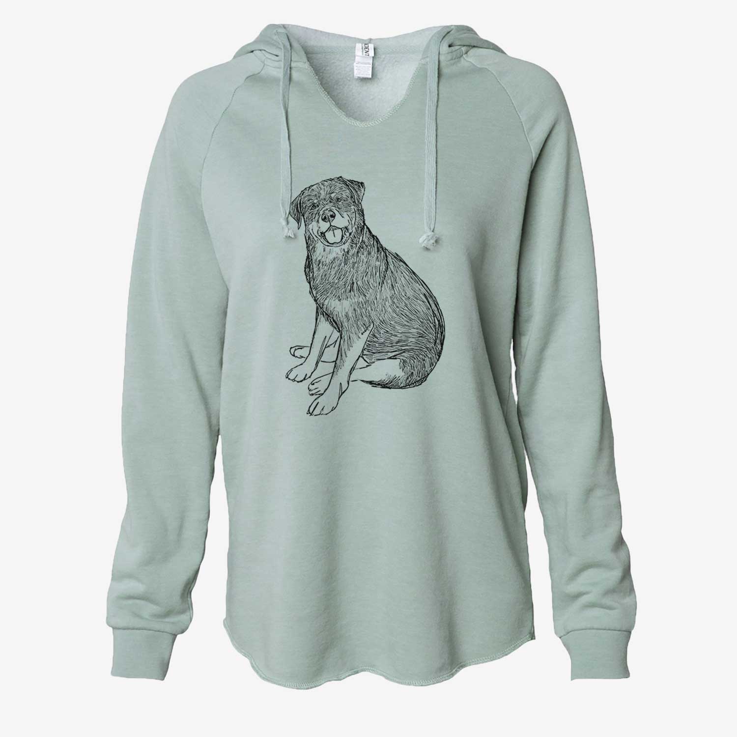 Doodled Indy the Rottweiler - Cali Wave Hooded Sweatshirt
