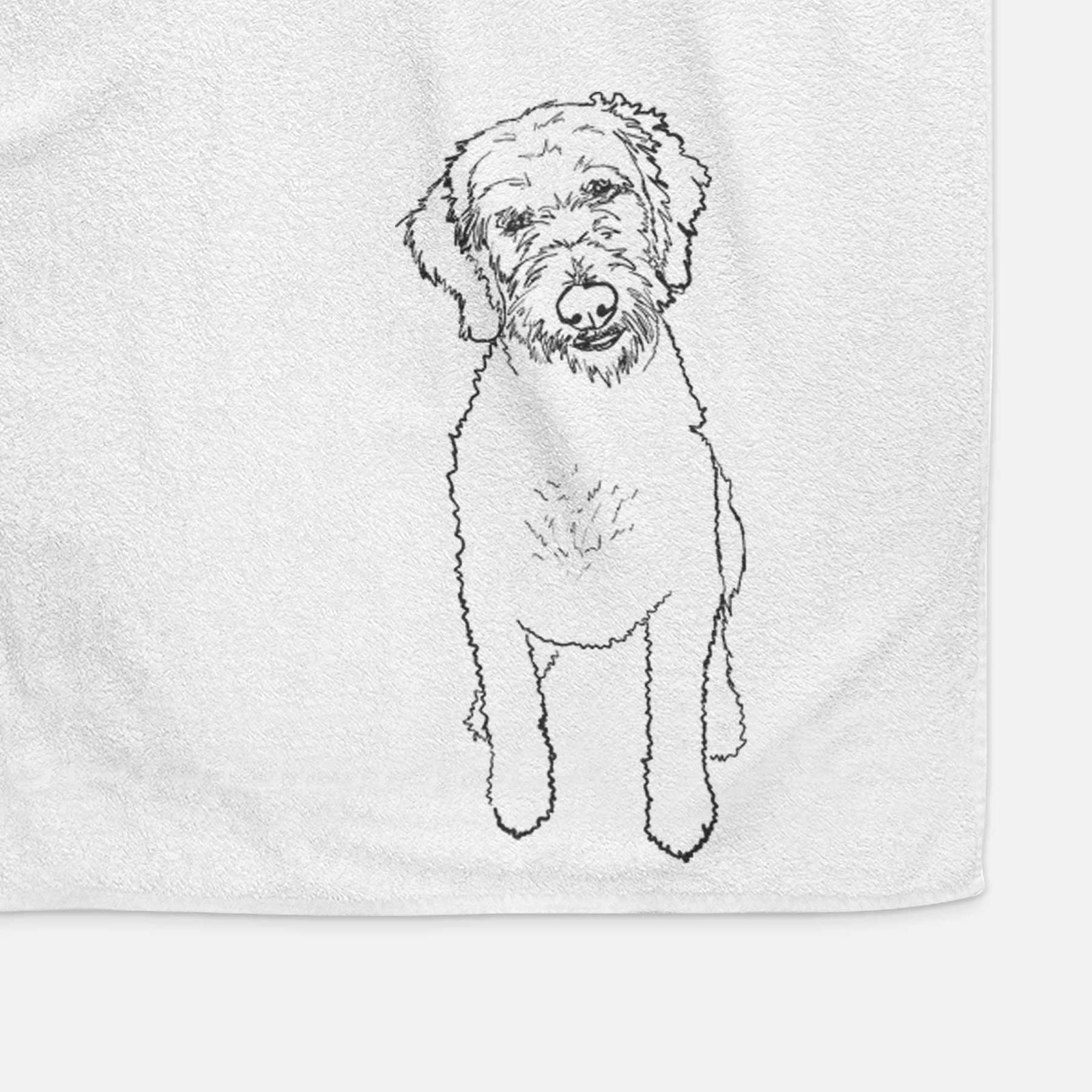 Doodled Izzie the Goldendoodle Decorative Hand Towel