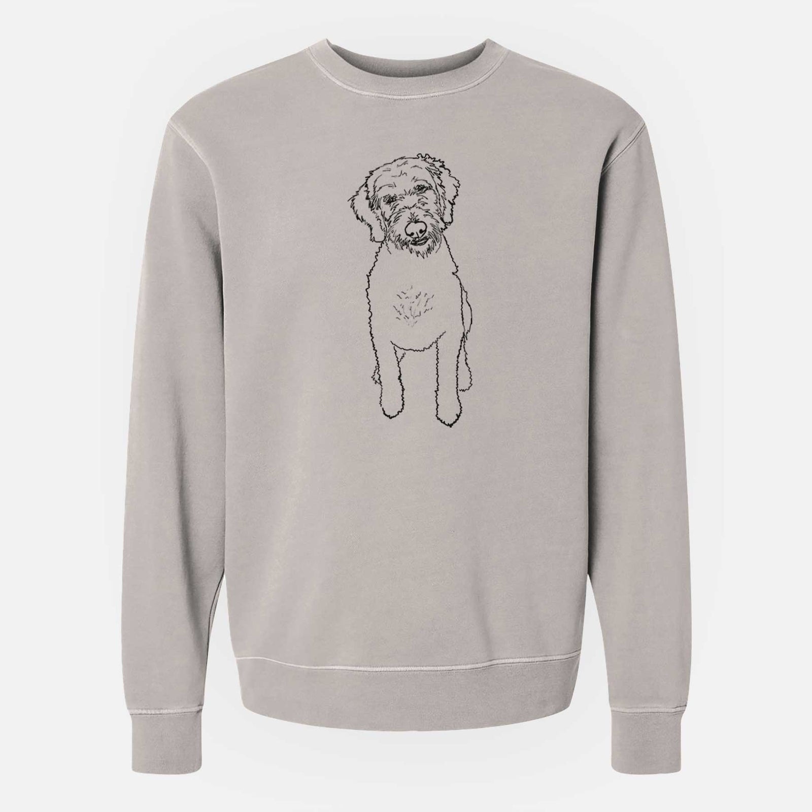 Doodled Izzie the Goldendoodle - Unisex Pigment Dyed Crew Sweatshirt