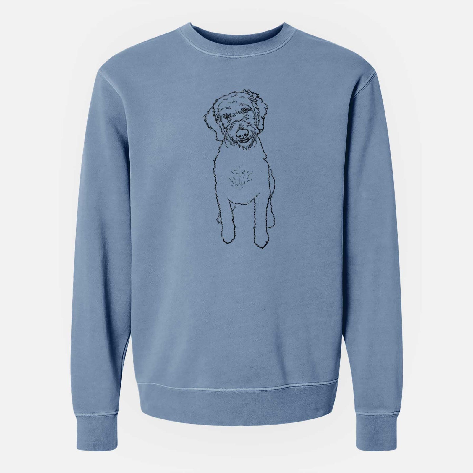 Doodled Izzie the Goldendoodle - Unisex Pigment Dyed Crew Sweatshirt