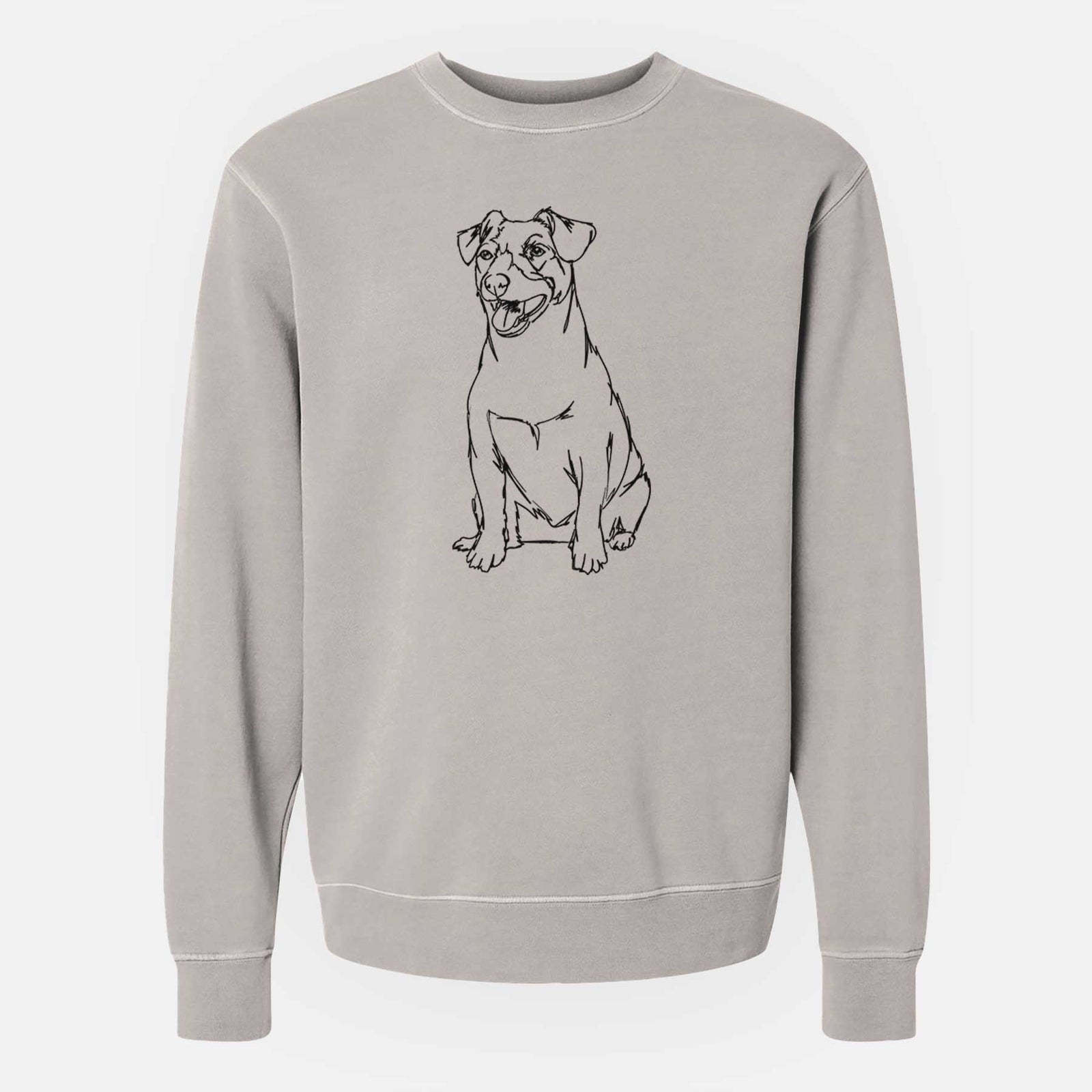 Doodled Jack Russell Terrier the - Unisex Pigment Dyed Crew Sweatshirt