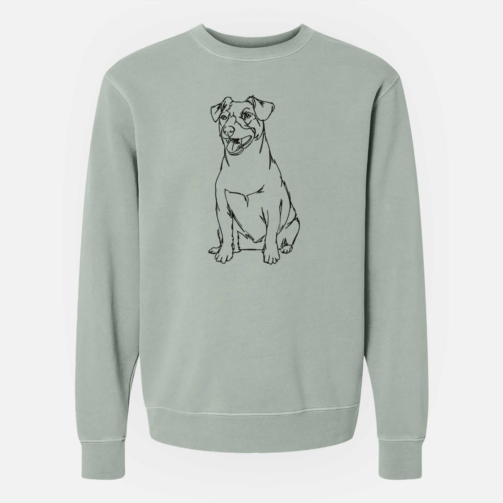 Doodled Jack Russell Terrier the - Unisex Pigment Dyed Crew Sweatshirt