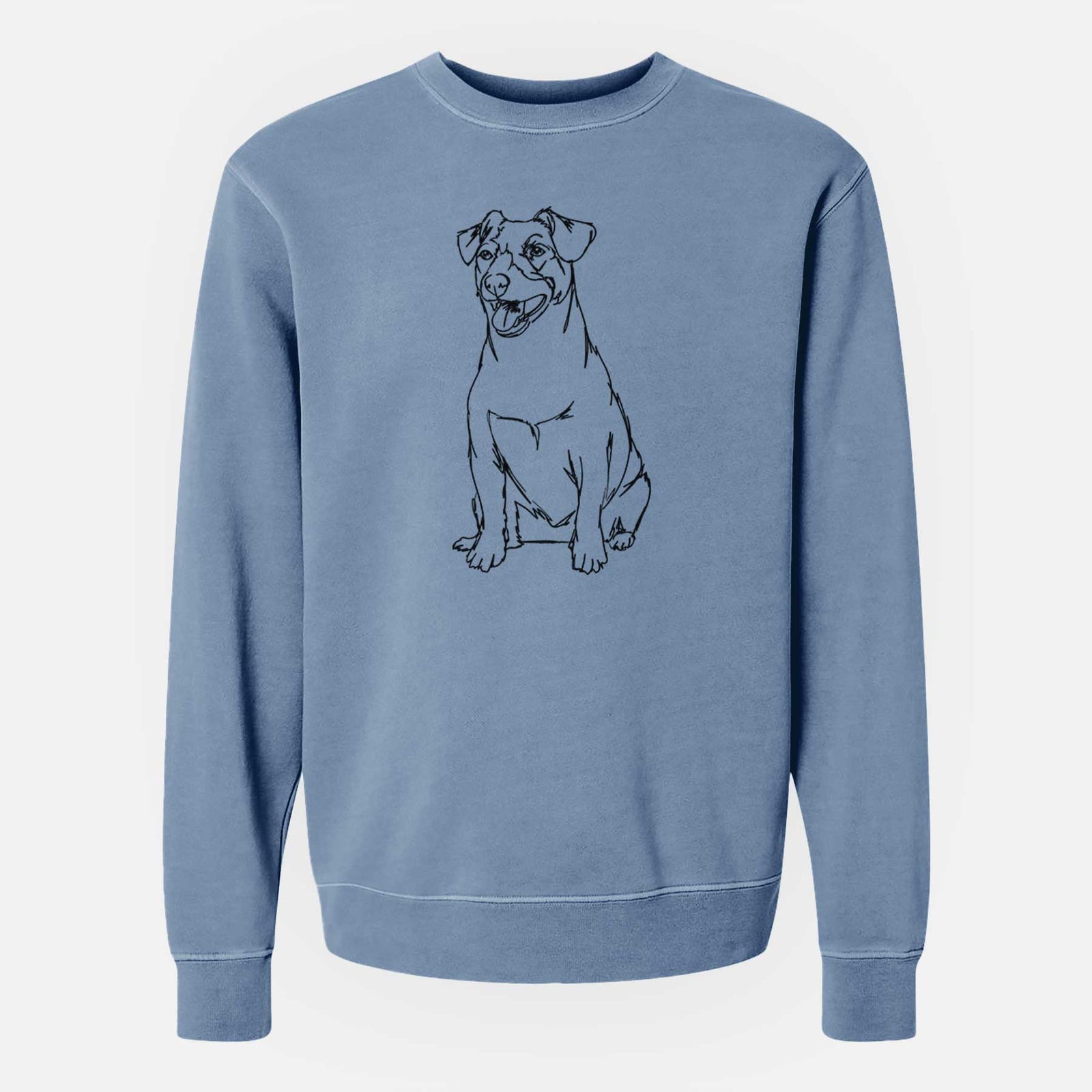 Doodled Jack Russell Terrier the - Unisex Pigment Dyed Crew Sweatshirt