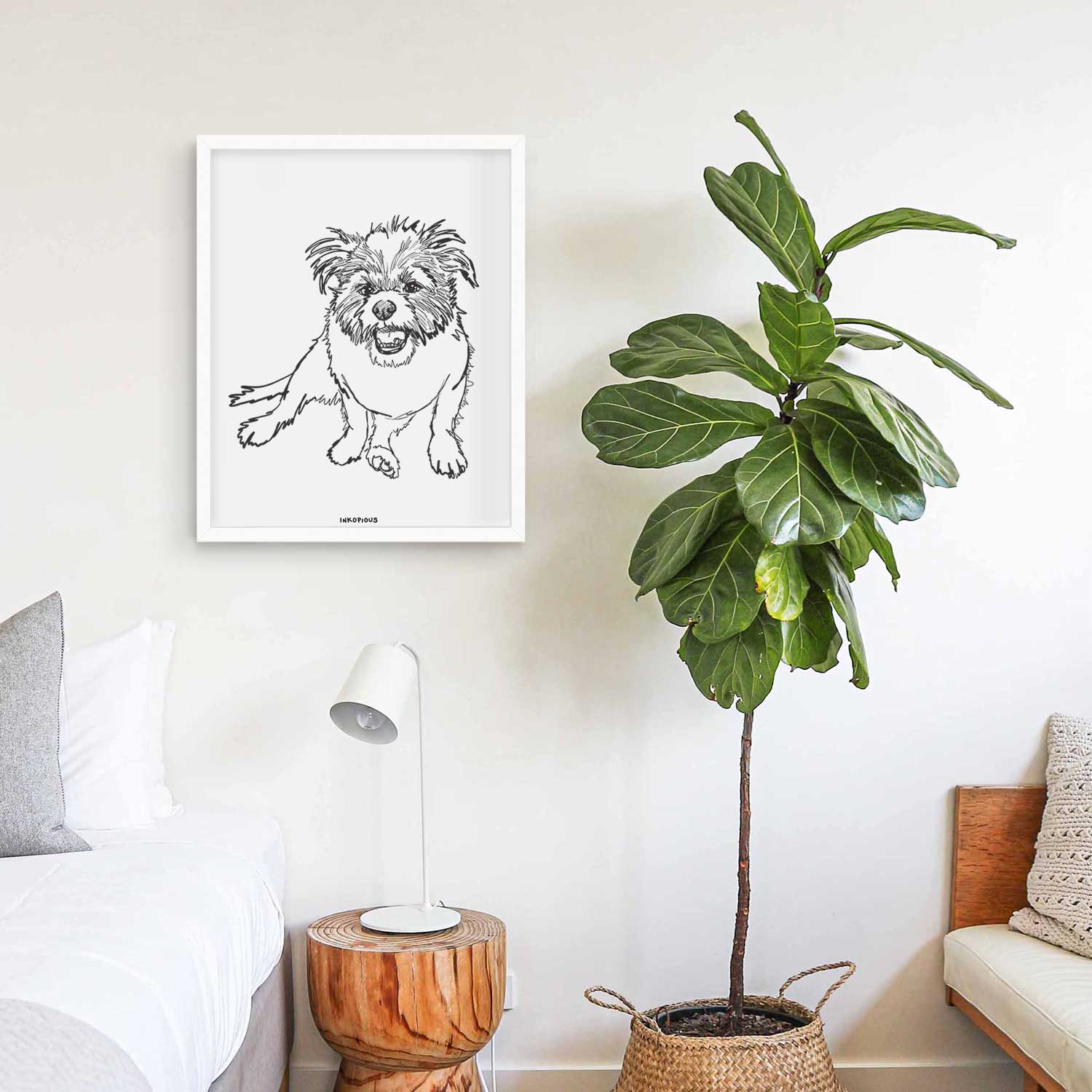 Doodled Jack the Shih Tzu Jack Russell Terrier Mix Art Print