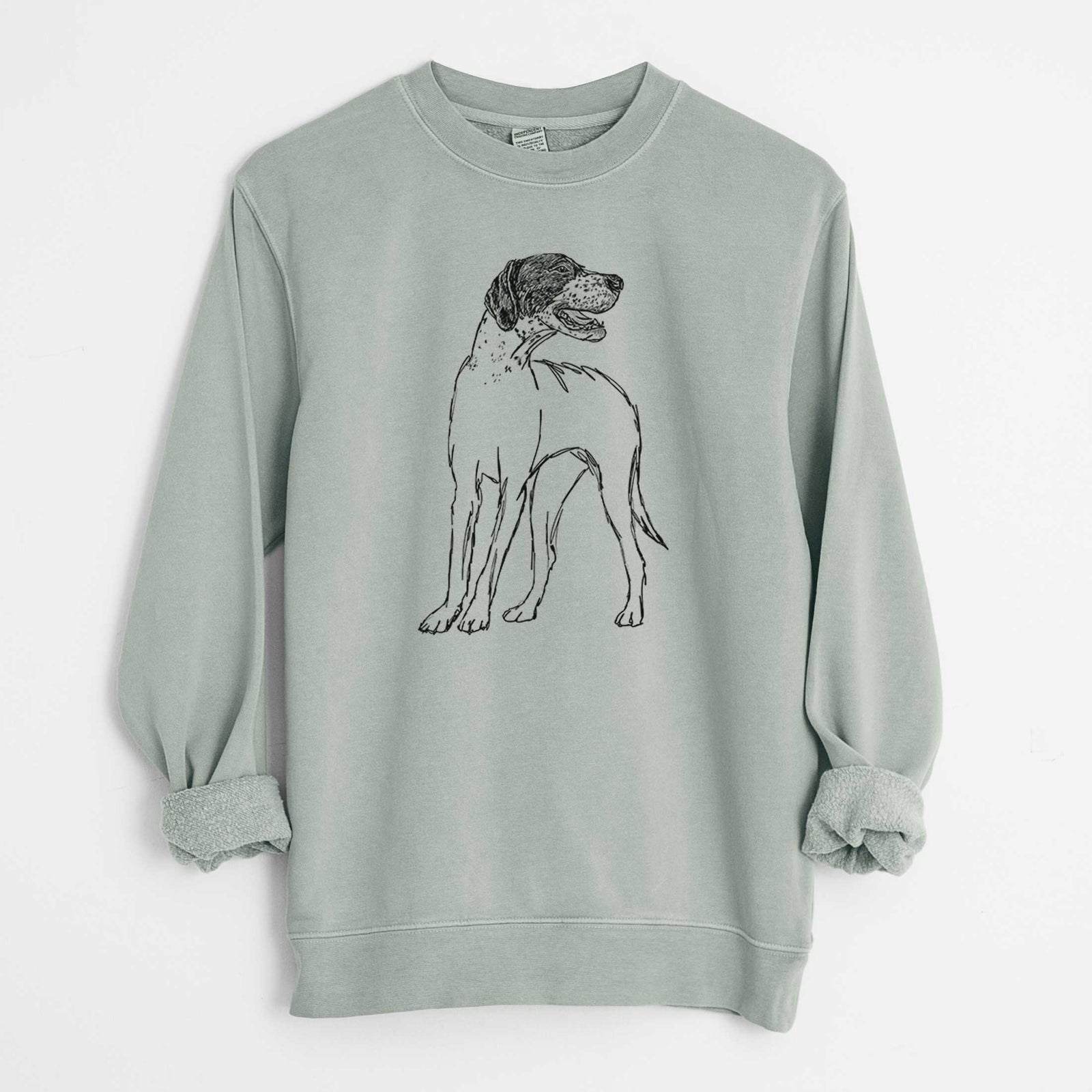 Doodled Jade the English Pointer - Unisex Pigment Dyed Crew Sweatshirt