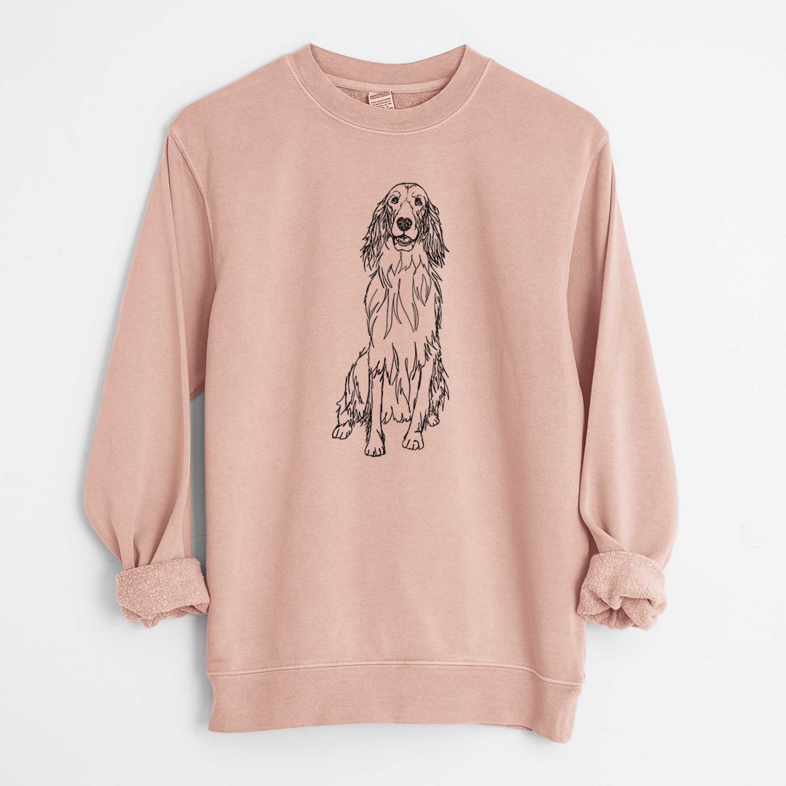 Doodled Jagger the Irish Setter - Unisex Pigment Dyed Crew Sweatshirt