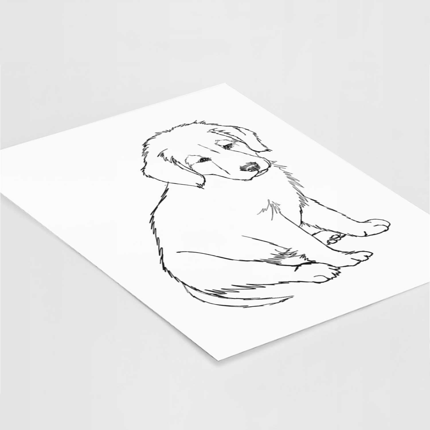 Doodled Jakearoni the Golden Retriever Puppy Art Print