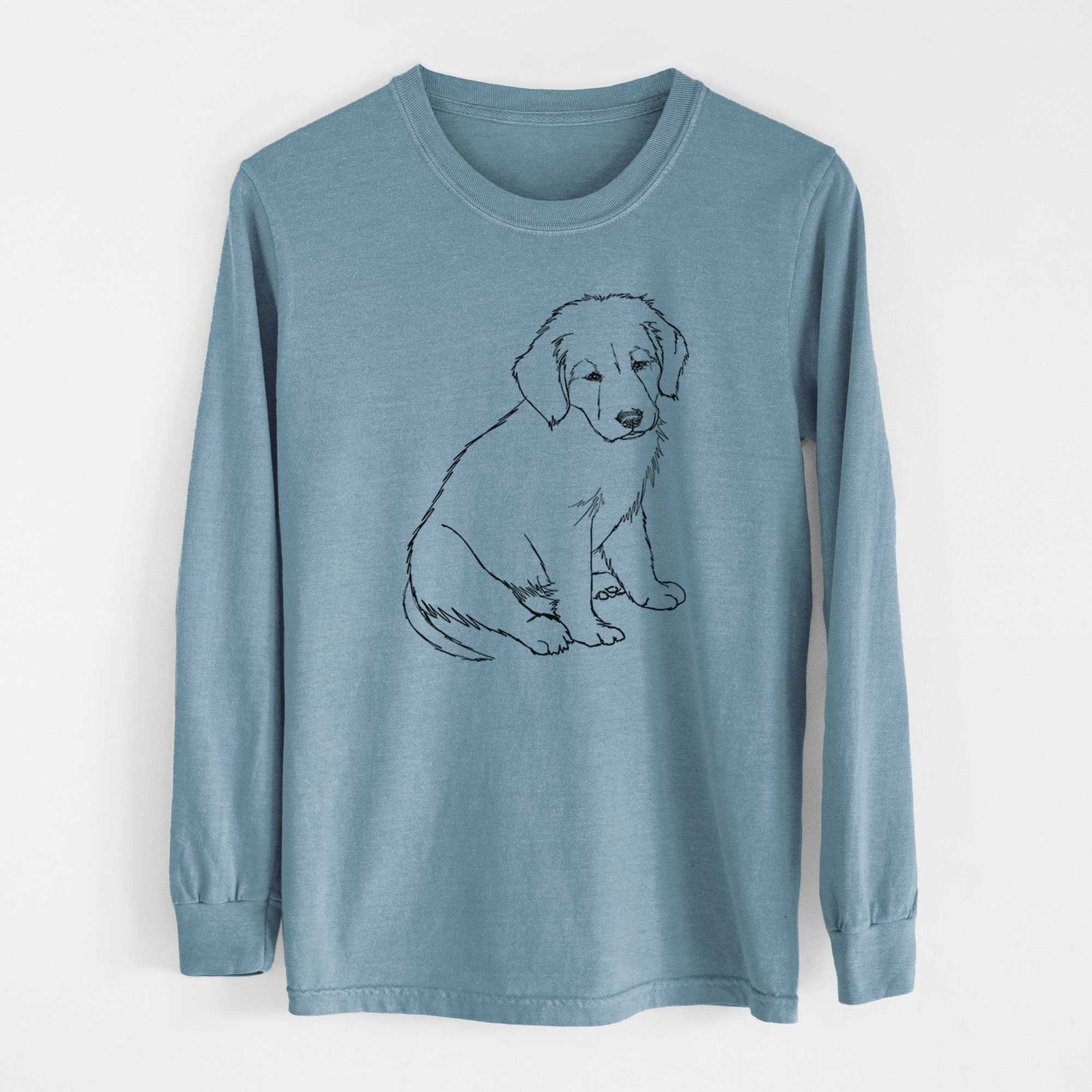 Doodled Jakearoni the Golden Retriever Puppy - Heavyweight 100% Cotton Long Sleeve
