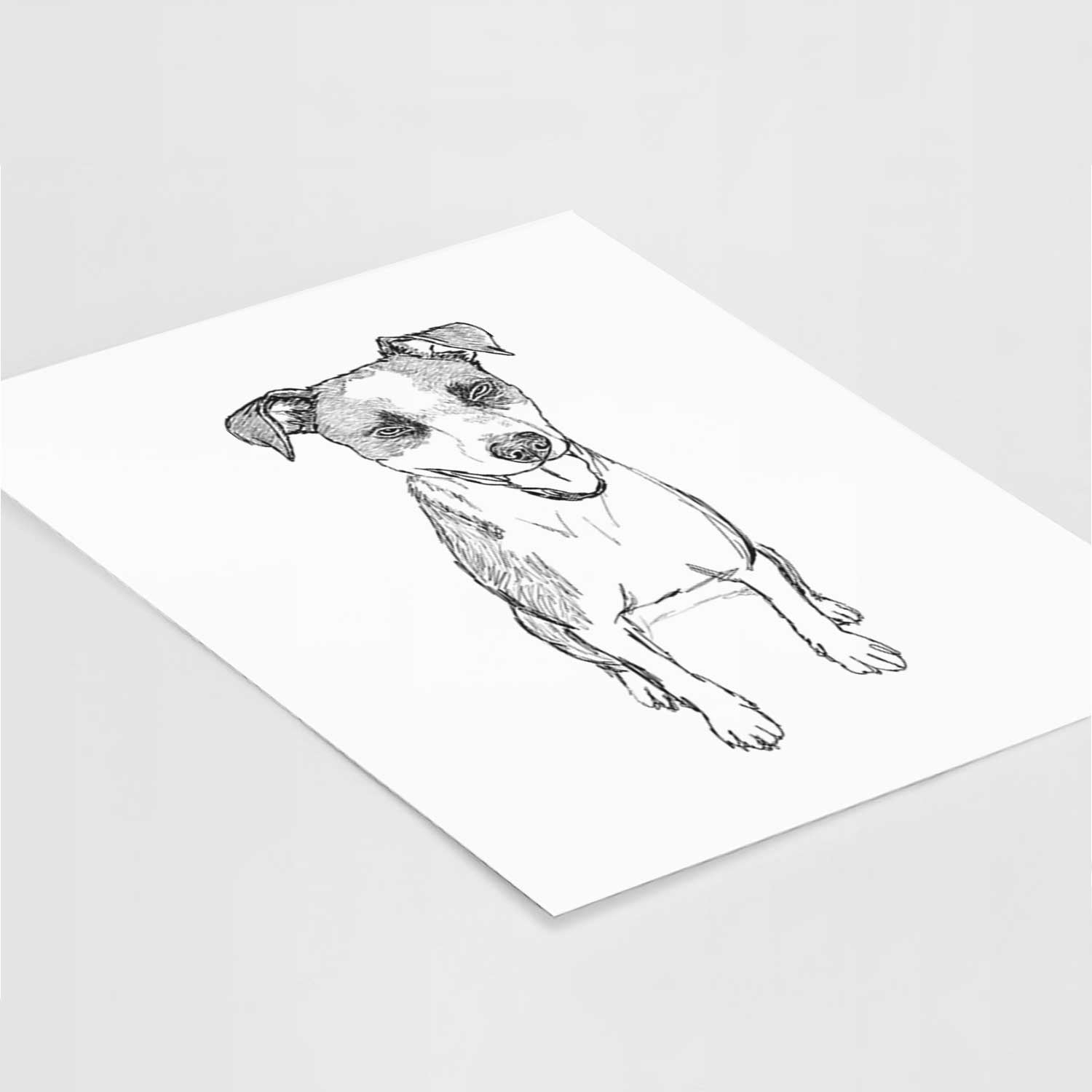 Doodled Jasper the Mixed Breed Art Print