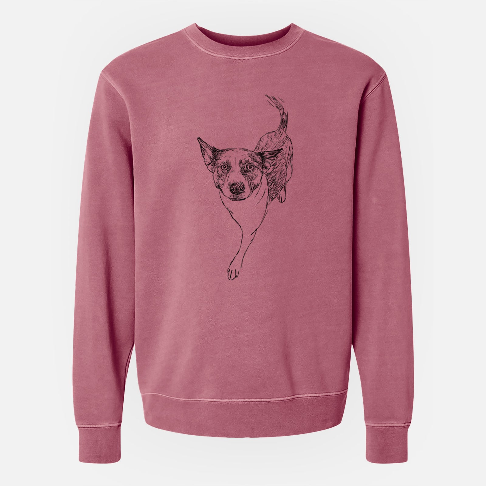 Doodled Jelly Bean the Mixed Breed - Unisex Pigment Dyed Crew Sweatshirt