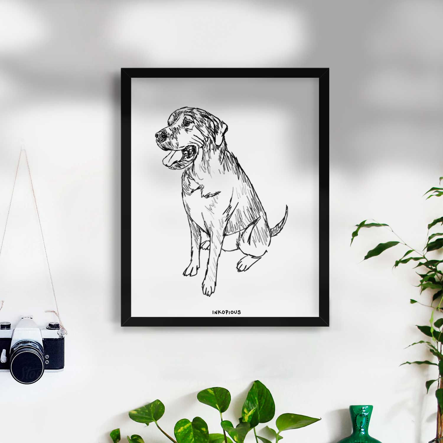 Doodled Jessie the Mixed Breed Art Print