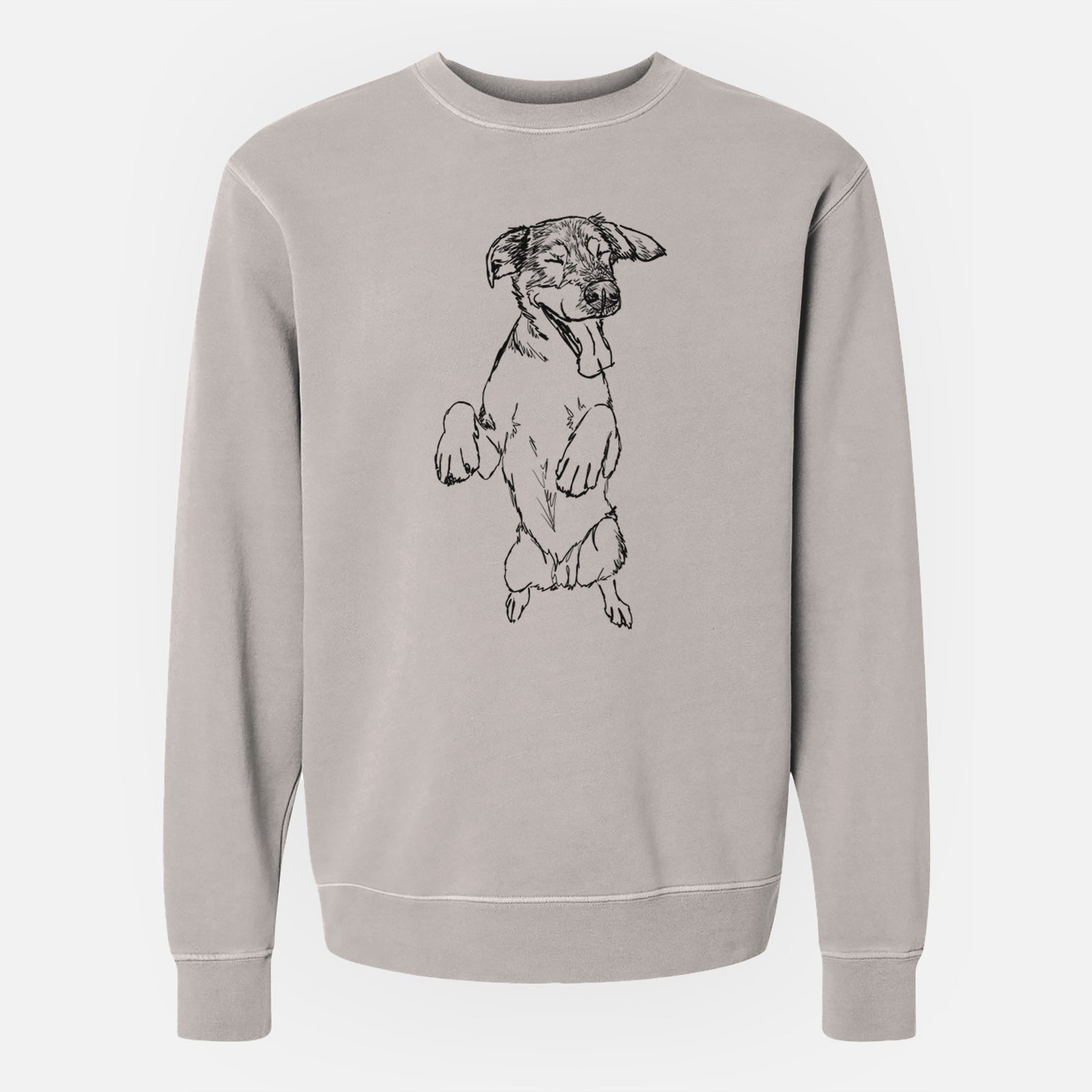 Doodled Jet the German Shepherd - Unisex Pigment Dyed Crew Sweatshirt