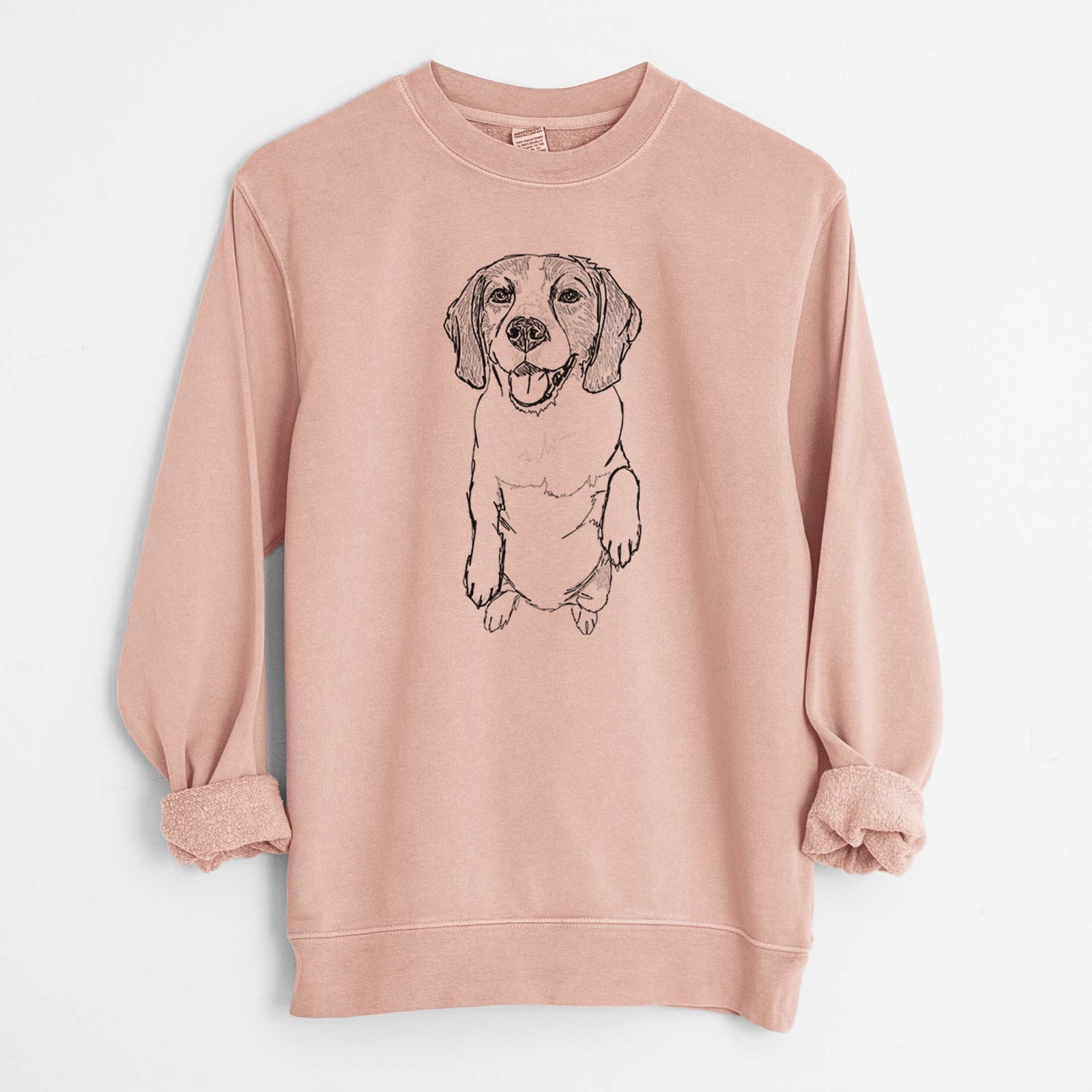 Doodled Jimmy Charles the Beagle - Unisex Pigment Dyed Crew Sweatshirt