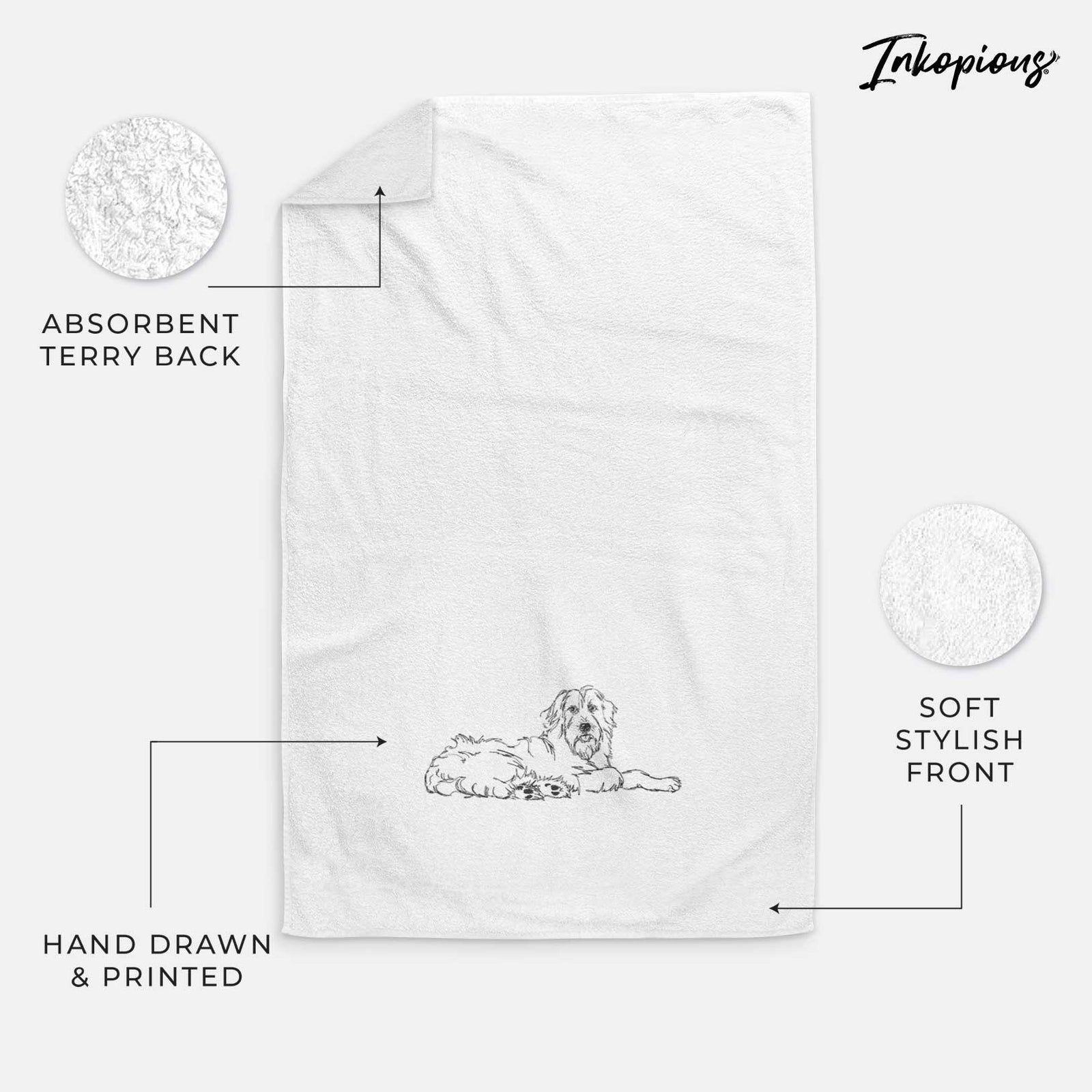 Doodled Kate the Goldendoodle Decorative Hand Towel