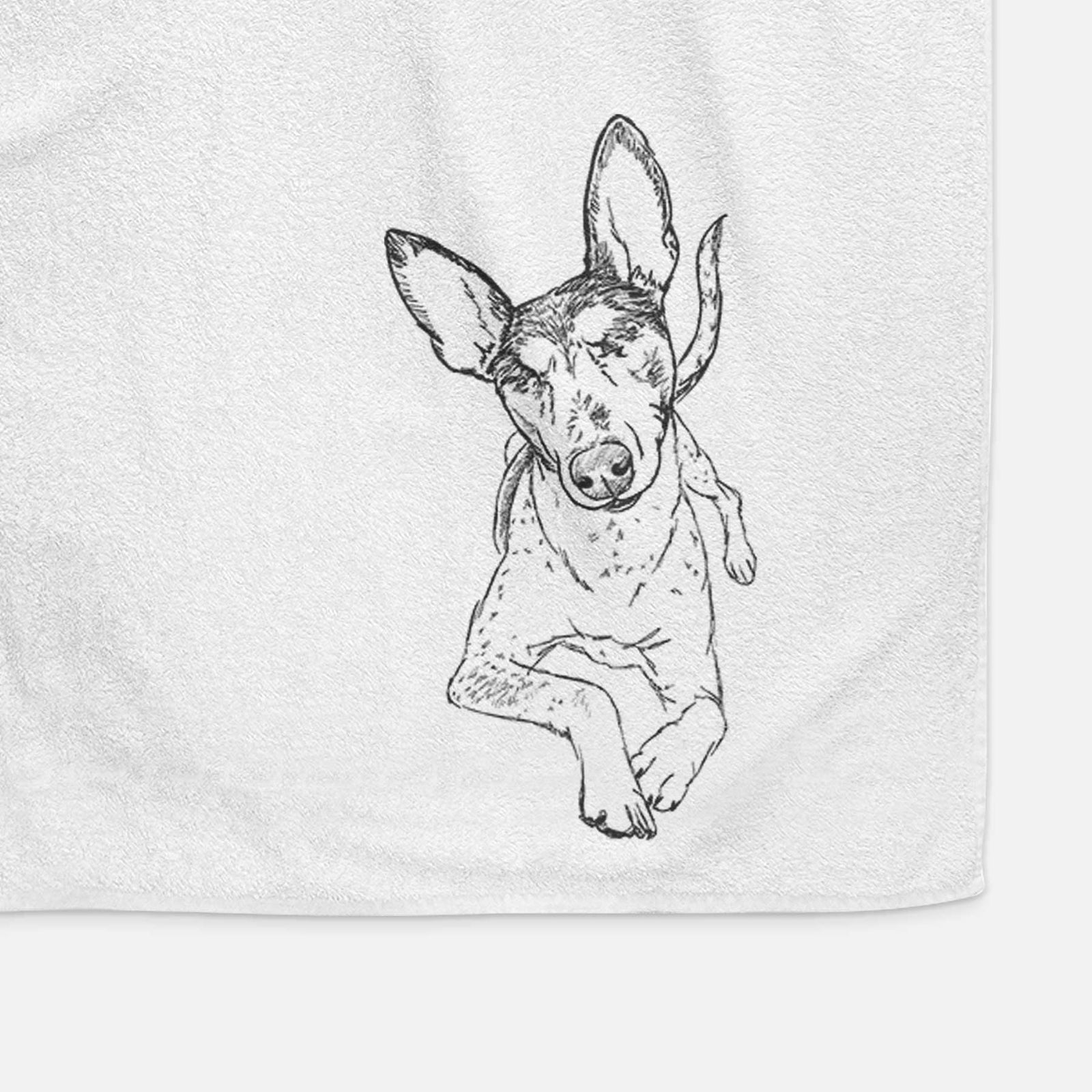 Doodled Kayla the Rat Terrier Mix Decorative Hand Towel
