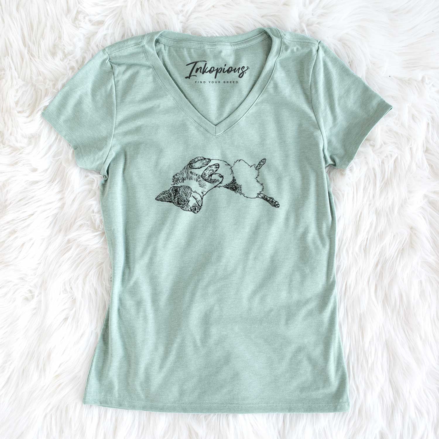 Doodled Kira the Australian Cattle Dog - Women's V-neck Shirt