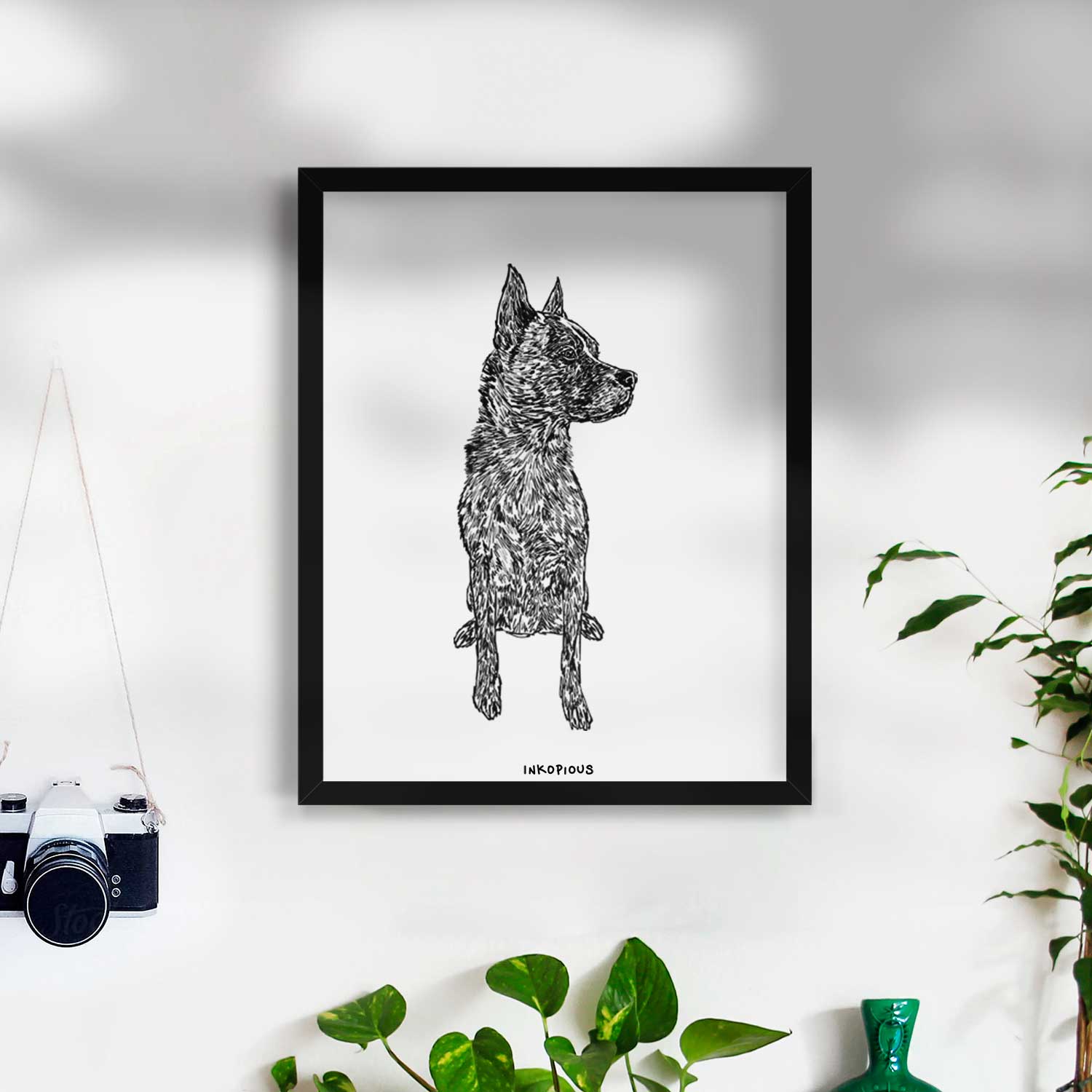 Doodled Koda the Chow Pit Mix Art Print