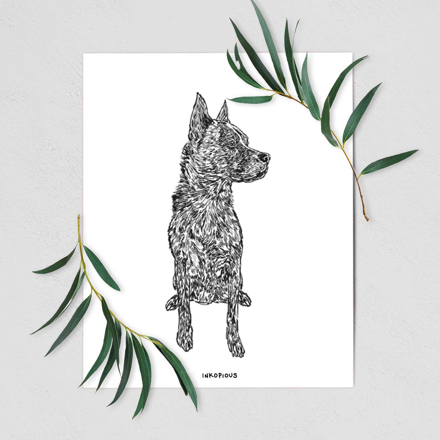 Doodled Koda the Chow Pit Mix Art Print