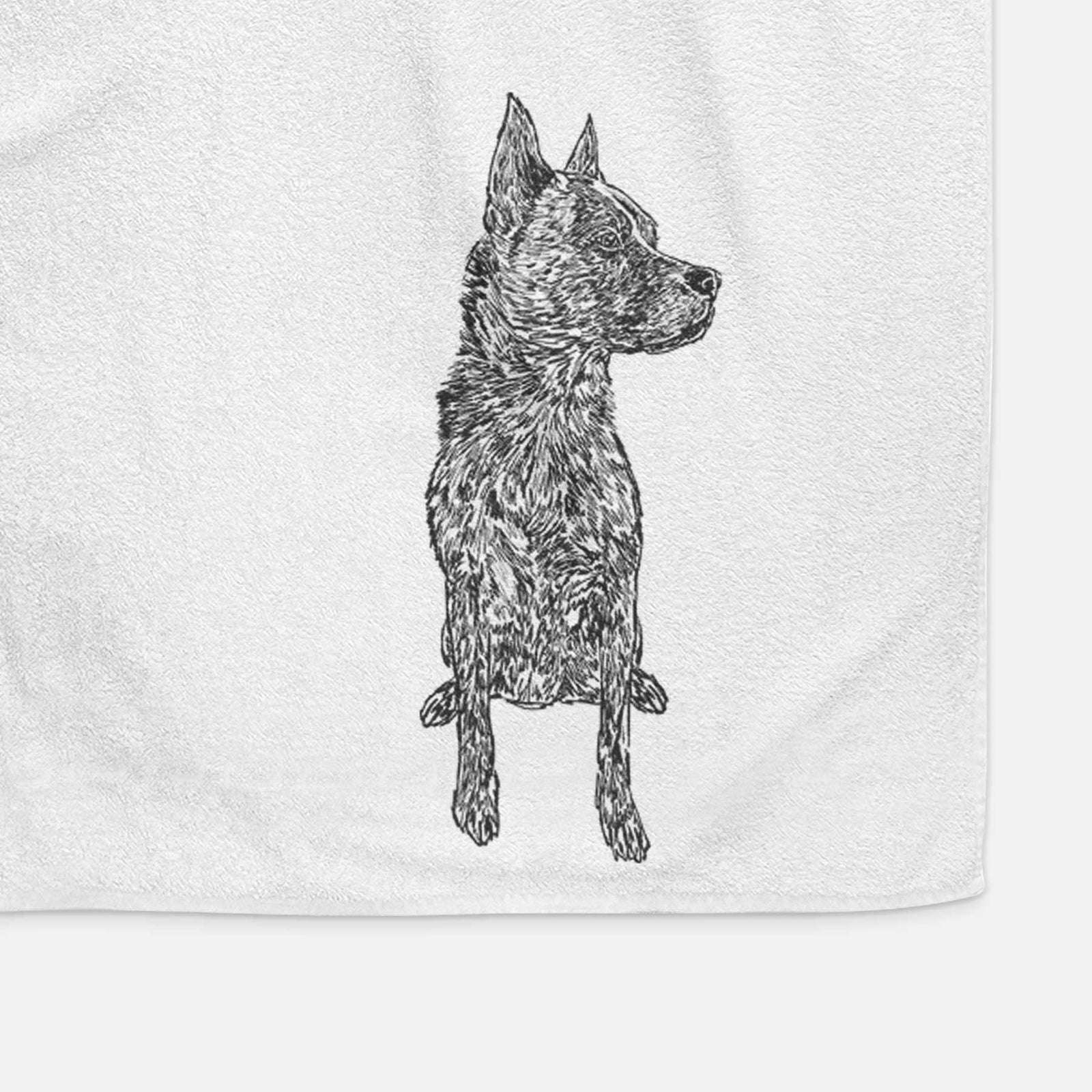Doodled Koda the Chow Pit Mix Decorative Hand Towel