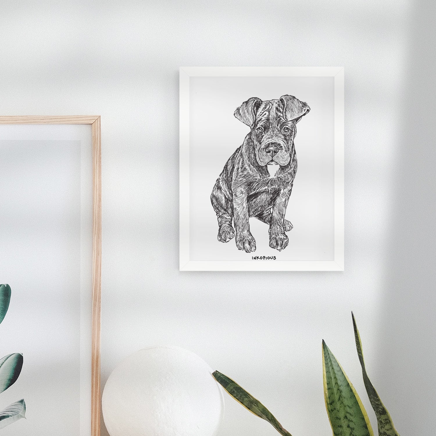 Doodled Kona the Cane Corso Art Print