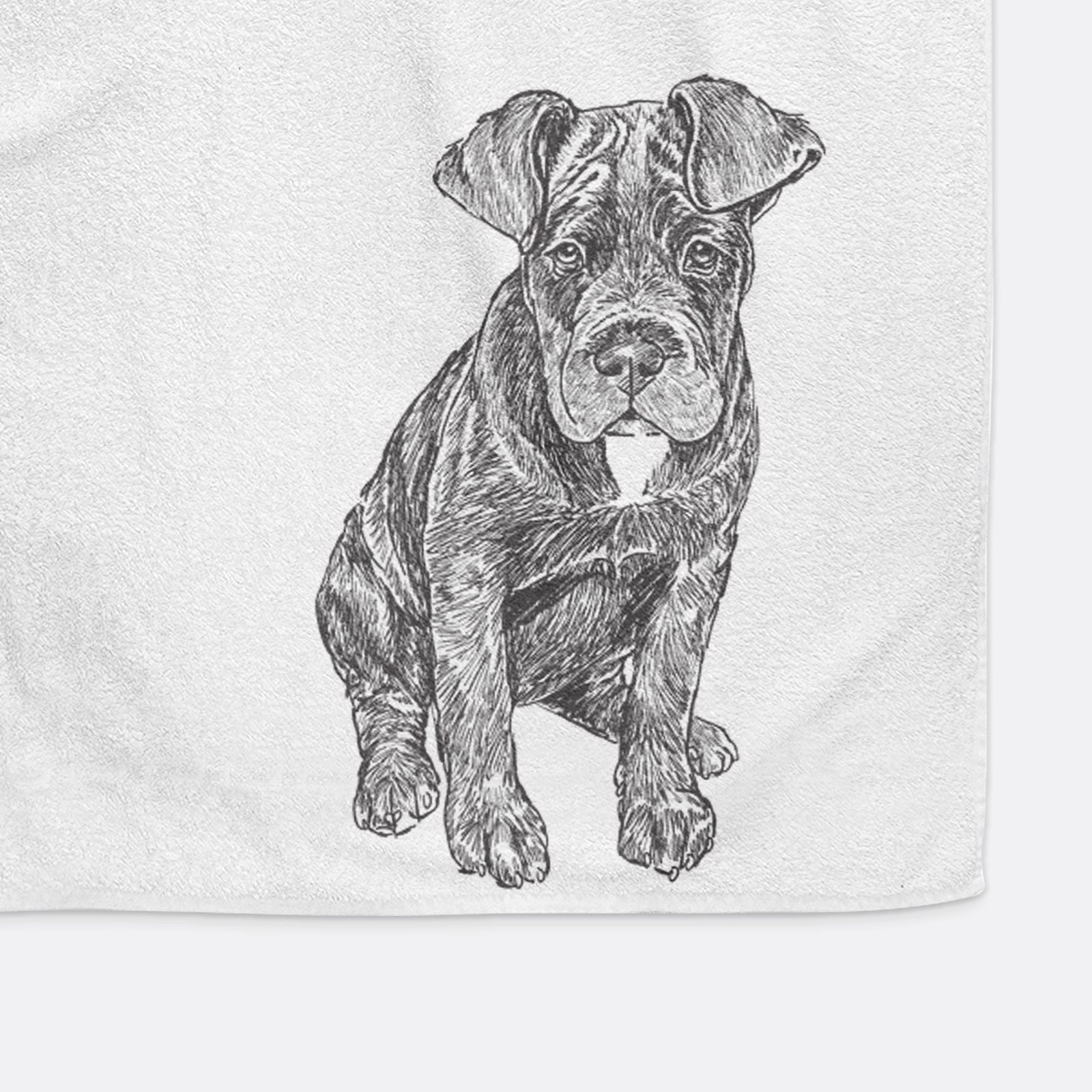 Doodled Kona the Cane Corso Decorative Hand Towel