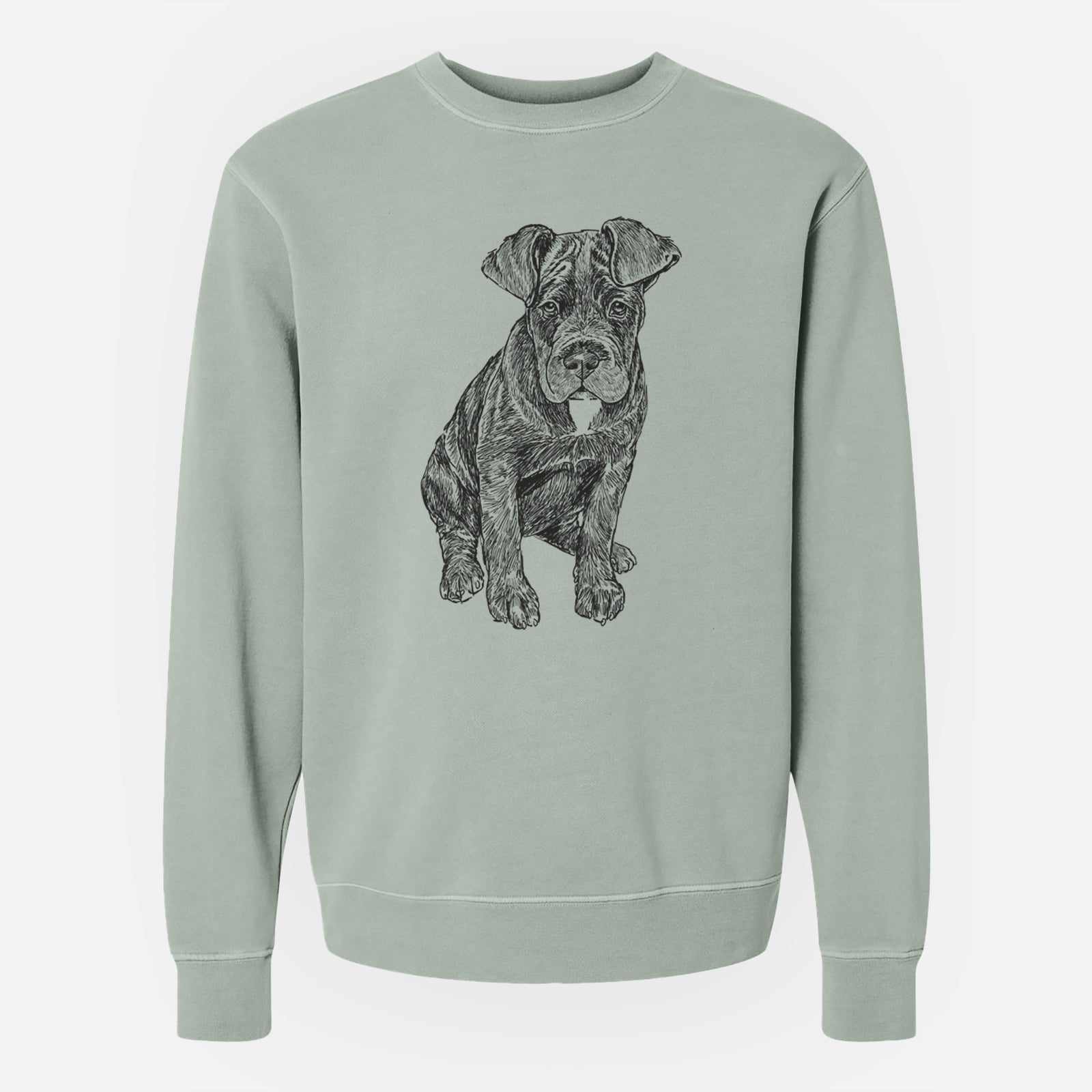 Doodled Kona the Cane Corso - Unisex Pigment Dyed Crew Sweatshirt