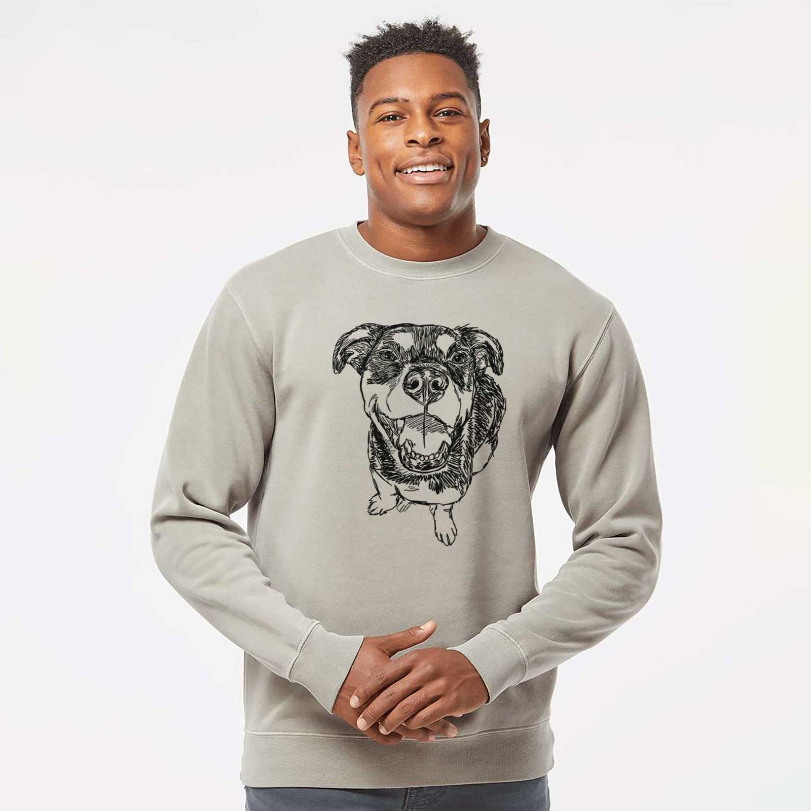 Doodled Lady Kane the Reagle - Unisex Pigment Dyed Crew Sweatshirt