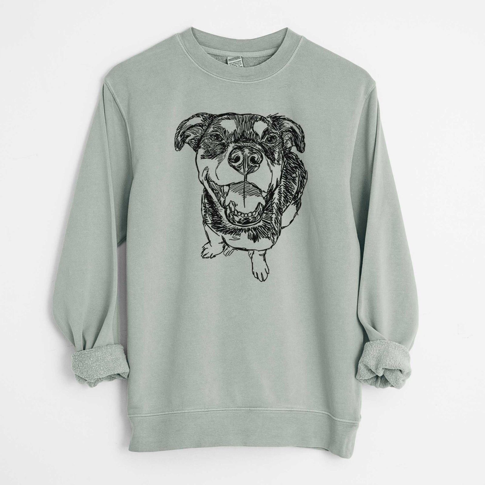 Doodled Lady Kane the Reagle - Unisex Pigment Dyed Crew Sweatshirt