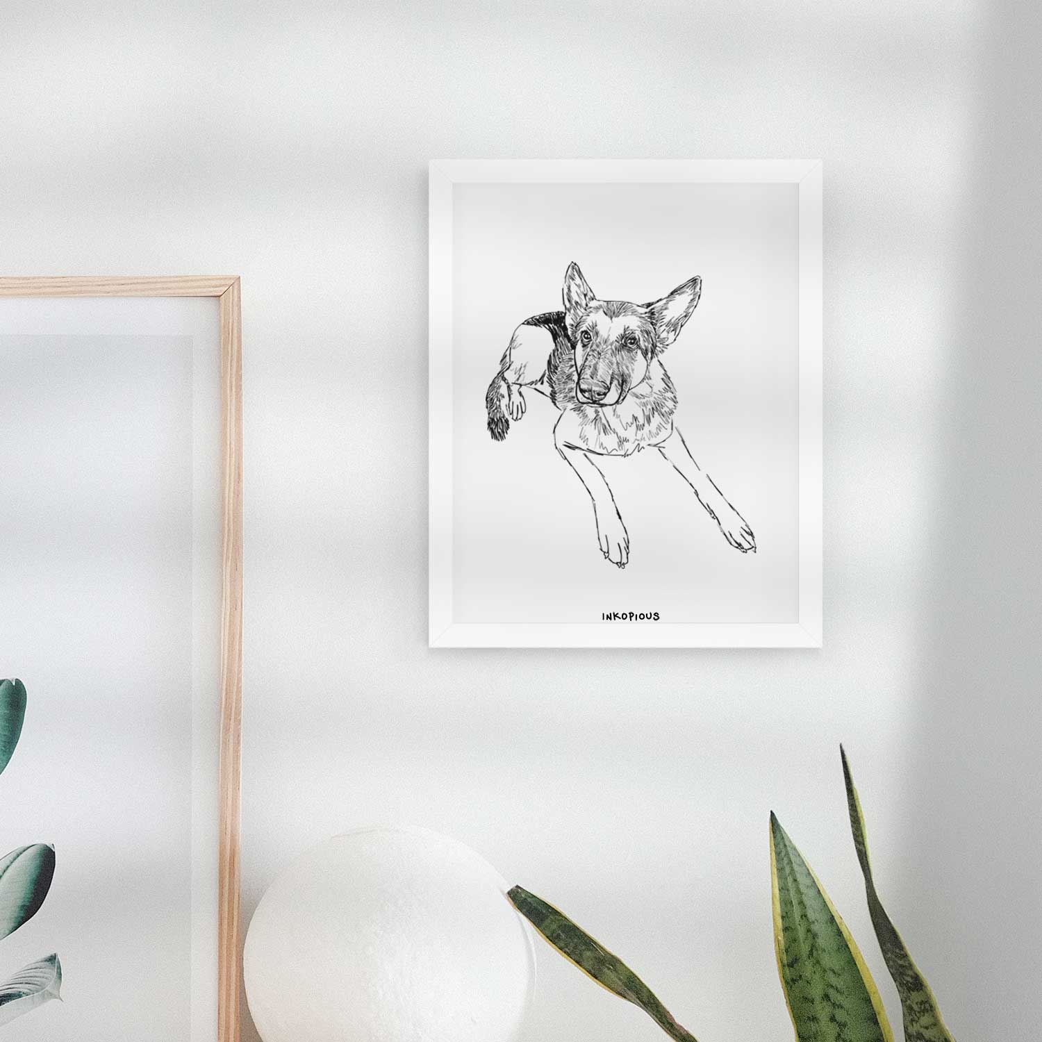 Doodled Lance the German Shepherd Art Print