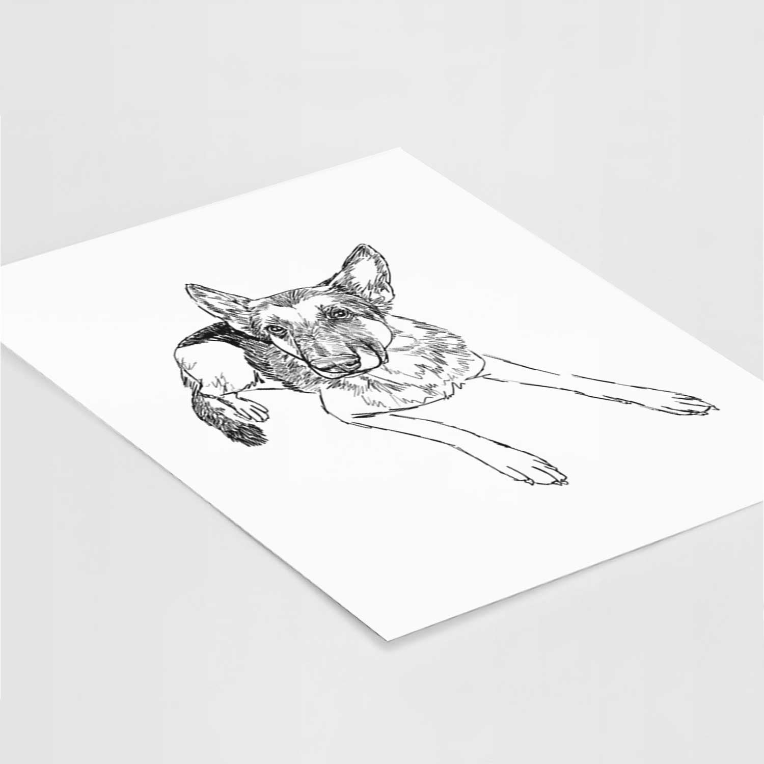 Doodled Lance the German Shepherd Art Print