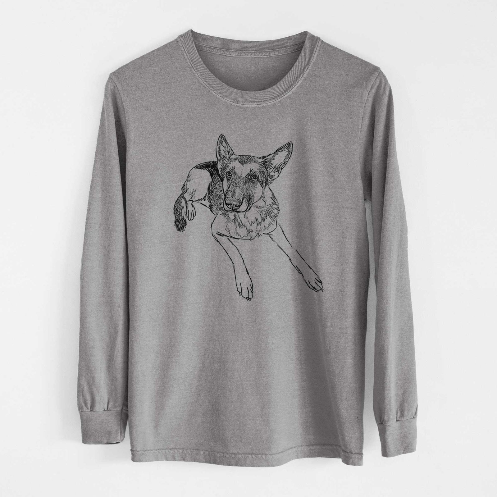 Doodled Lance the German Shepherd - Heavyweight 100% Cotton Long Sleeve