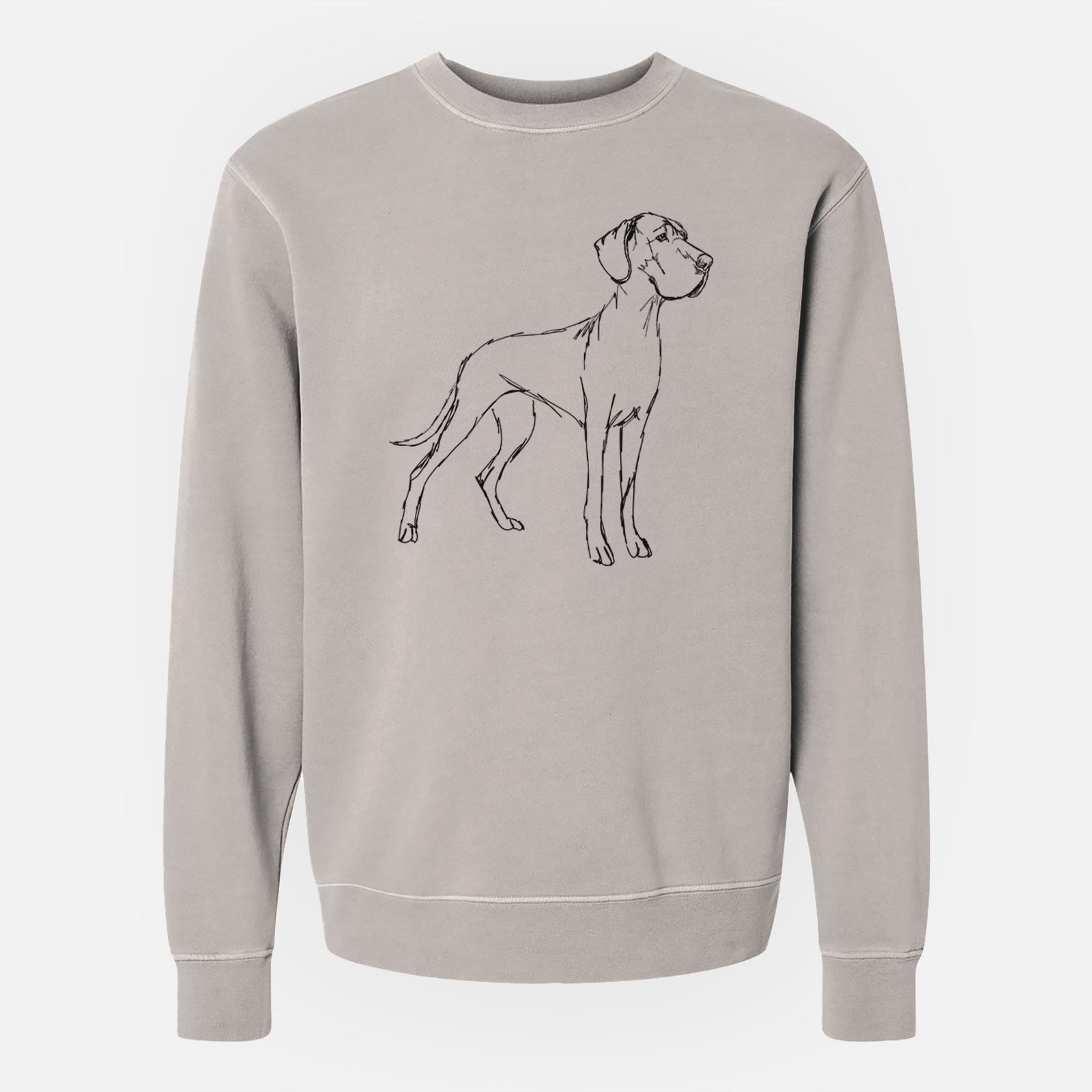 Doodled Layla the Great Dane - Unisex Pigment Dyed Crew Sweatshirt