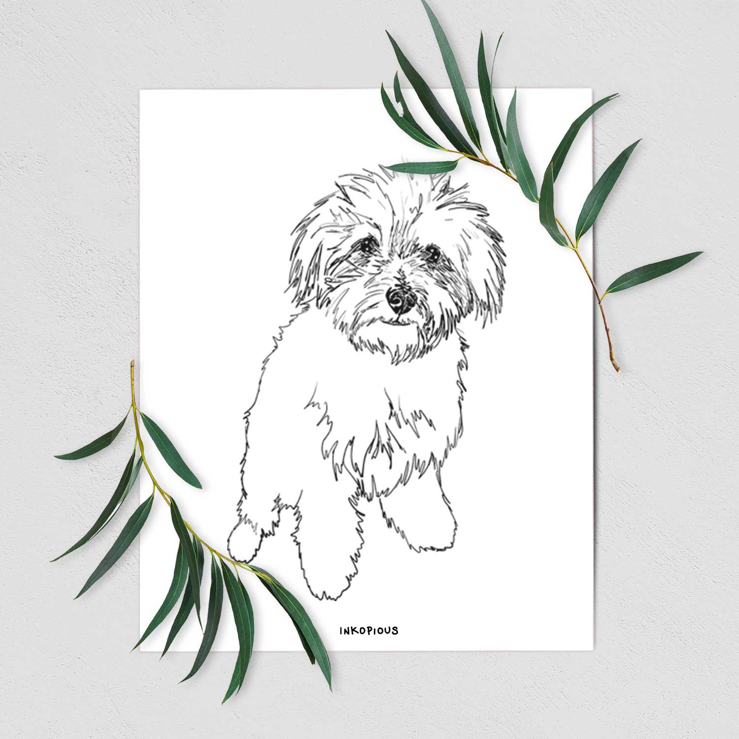 Doodled Leo the Mixed Breed Art Print