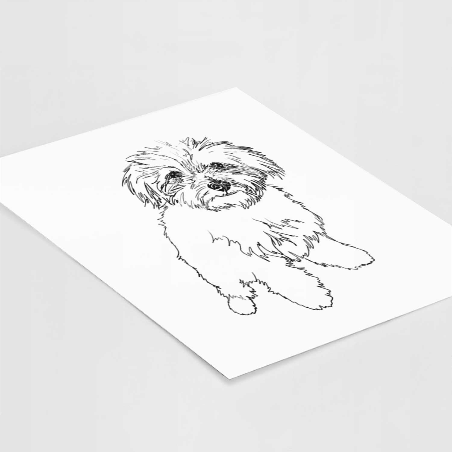 Doodled Leo the Mixed Breed Art Print