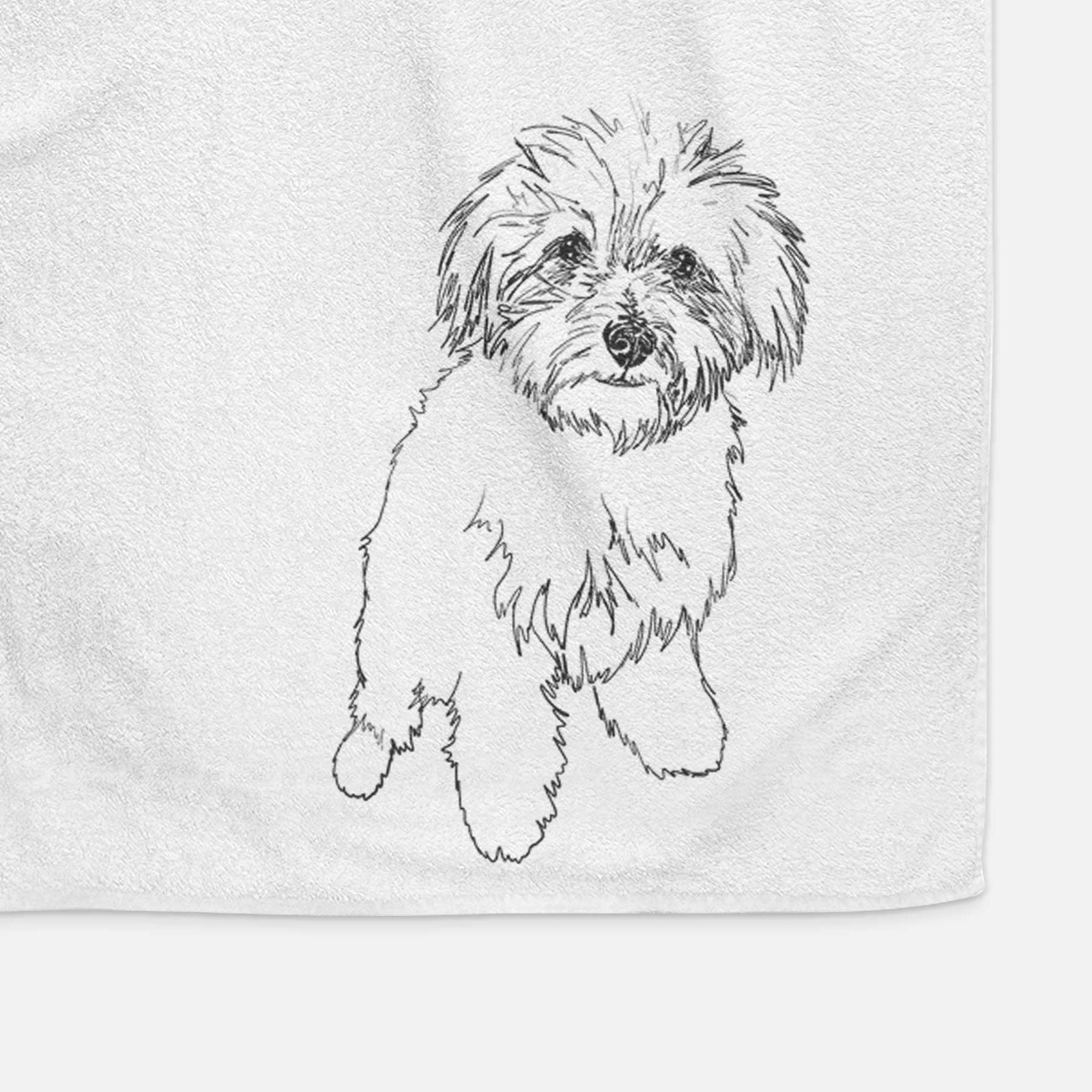 Doodled Leo the Mixed Breed Decorative Hand Towel