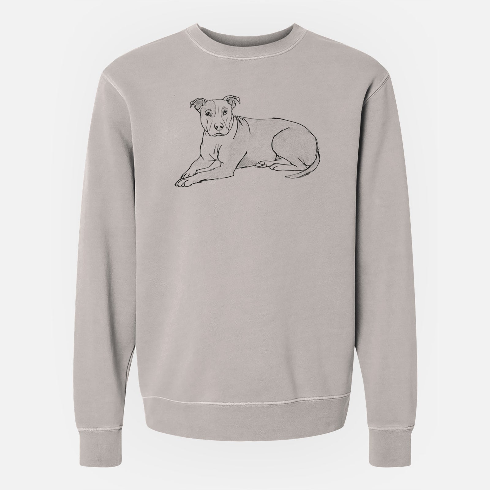 Doodled Lightning McQueen the Pitbull Mix - Unisex Pigment Dyed Crew Sweatshirt