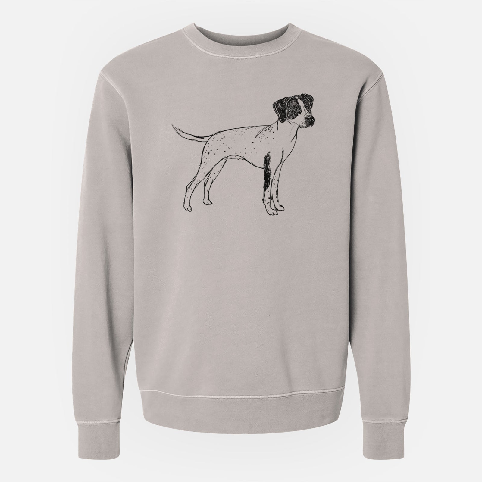 Doodled Lilly the English Pointer - Unisex Pigment Dyed Crew Sweatshirt